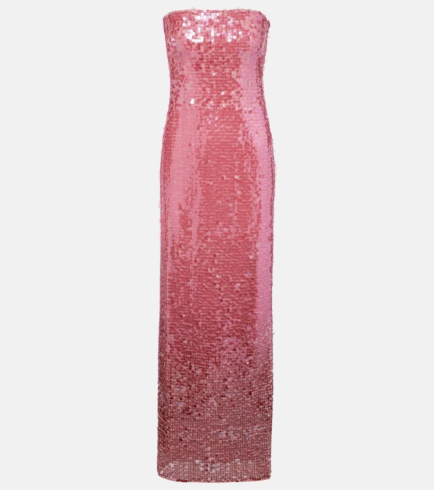 jonathan simkhai gunmetal glitter dress Felicity Draped Sequin Gown SIMKHAI