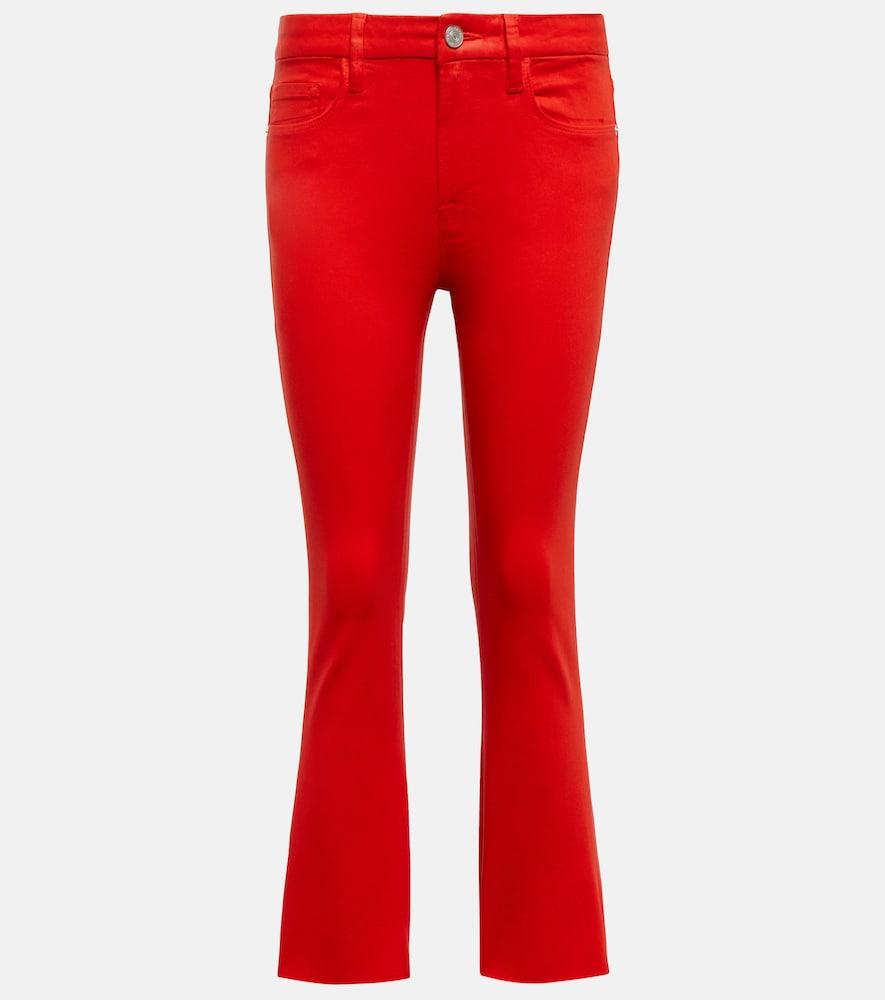 FRAME Le Crop Mini Boot High-rise Jeans in Red | Lyst