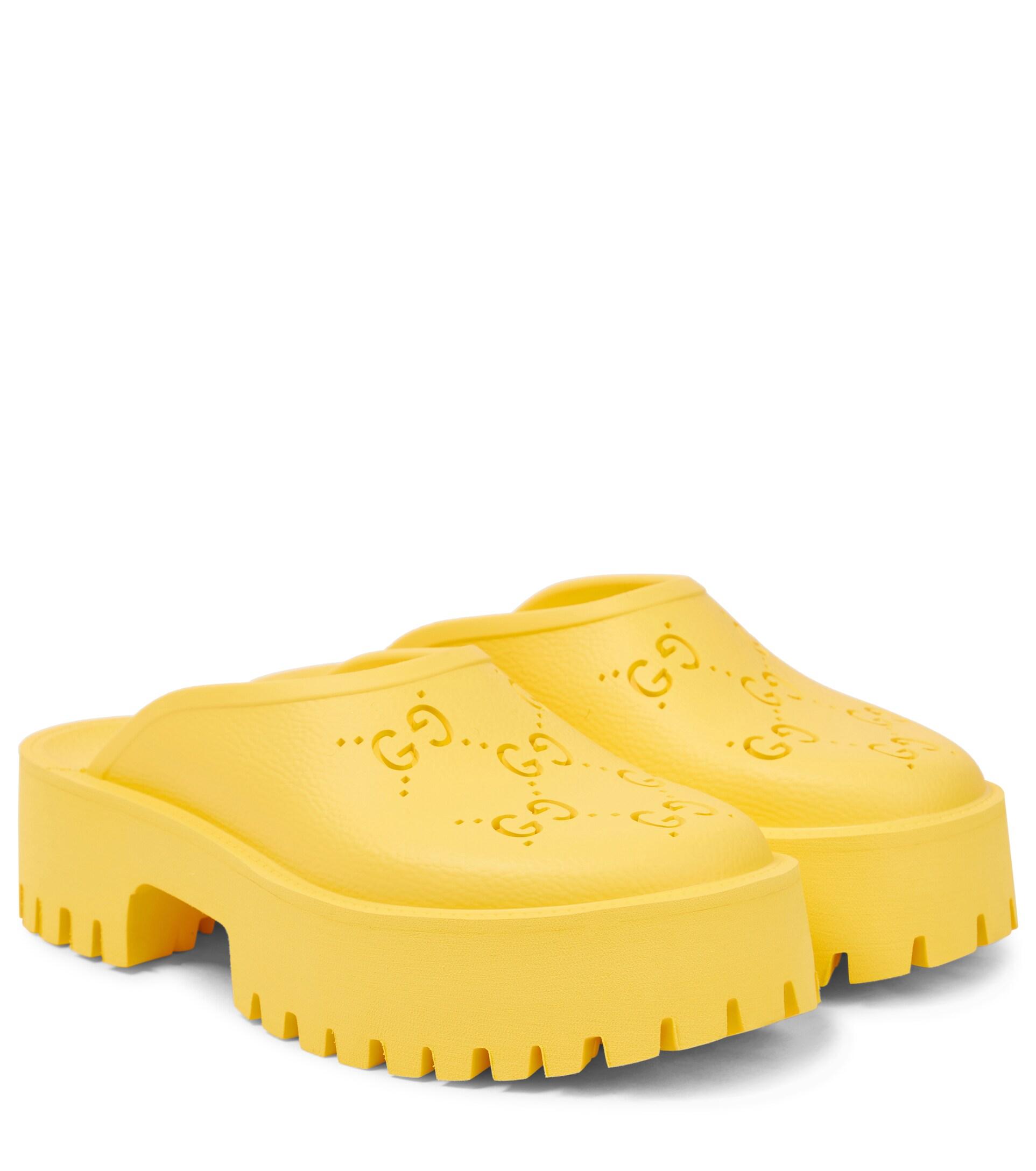 Gucci GG Rubber Clogs in Yellow | Lyst