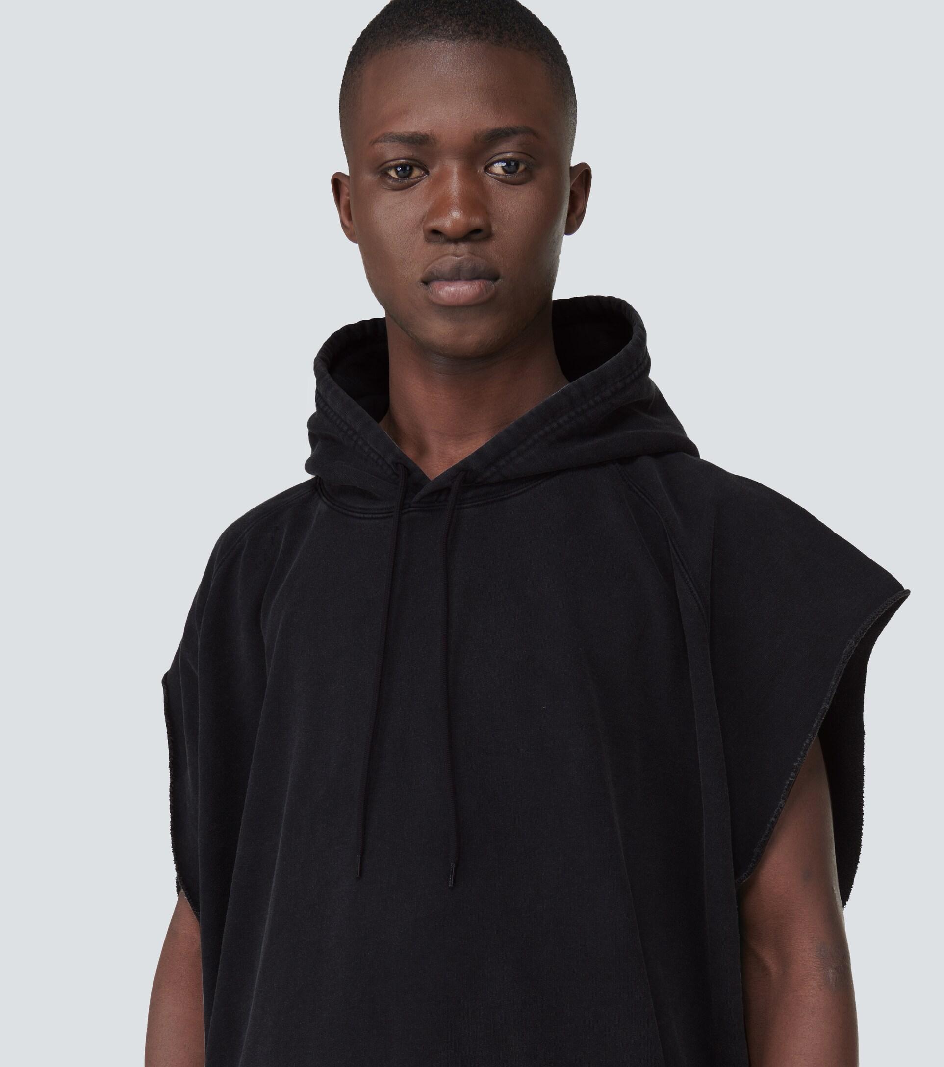 Balenciaga 3b Sport Sleeveless Cotton Hoodie in Black for Men | Lyst