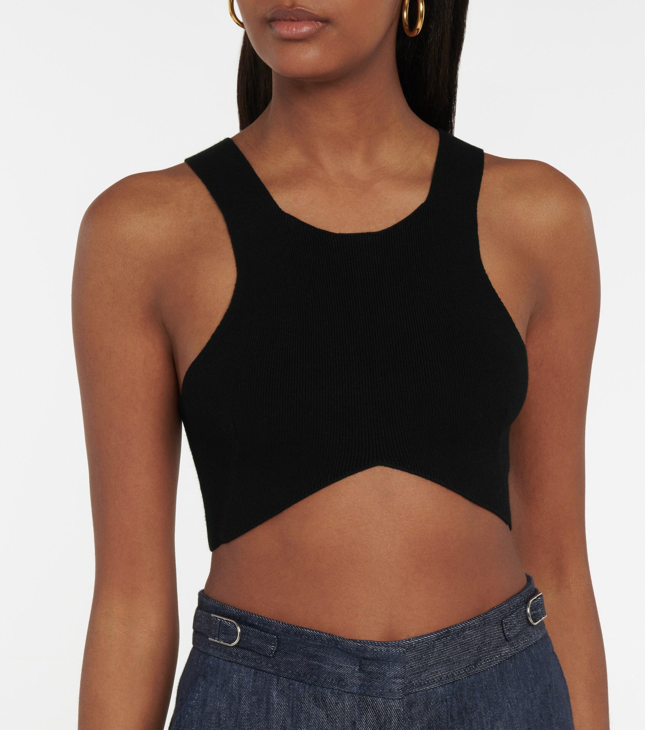 Dries Van Noten Synthetic Ribbed-knit Crop Top in Black - Save 30% | Lyst