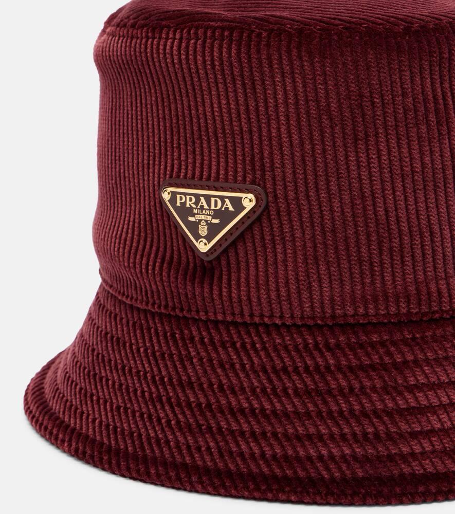 Prada Cotton Corduroy Bucket Hat in Red Lyst UK