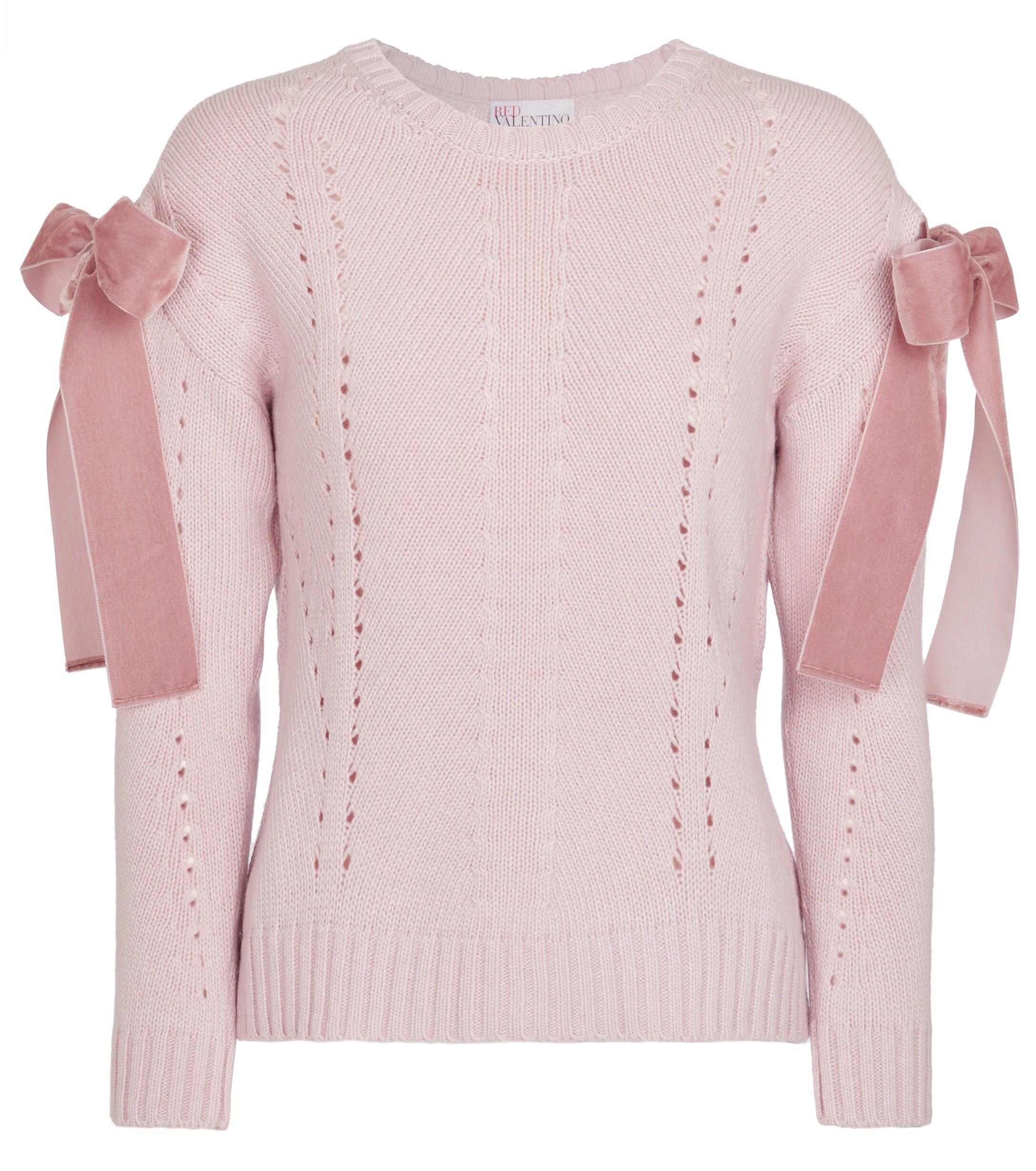 RED Valentino Bow-trimmed Sweater in Pink | Lyst