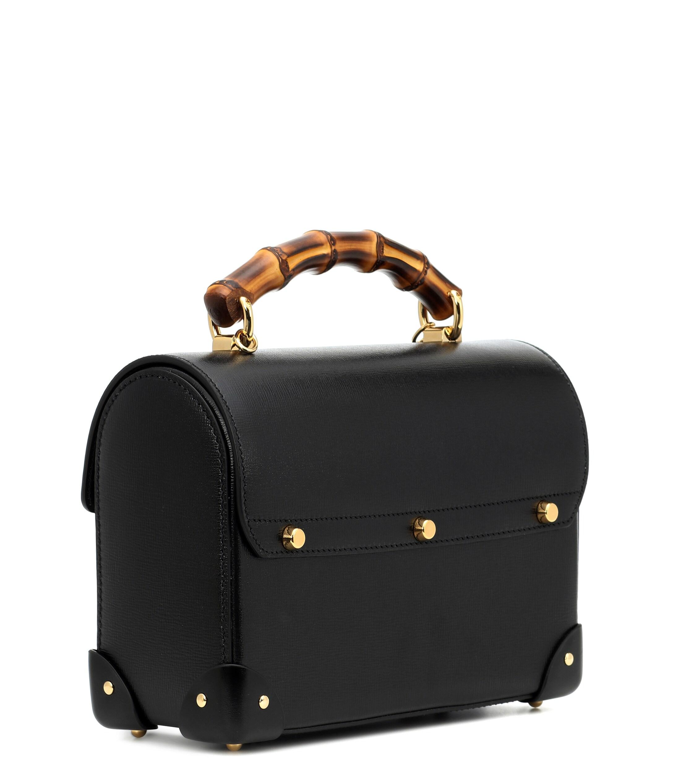 Gucci Padlock Small Bamboo Shoulder Bag in Black | Lyst