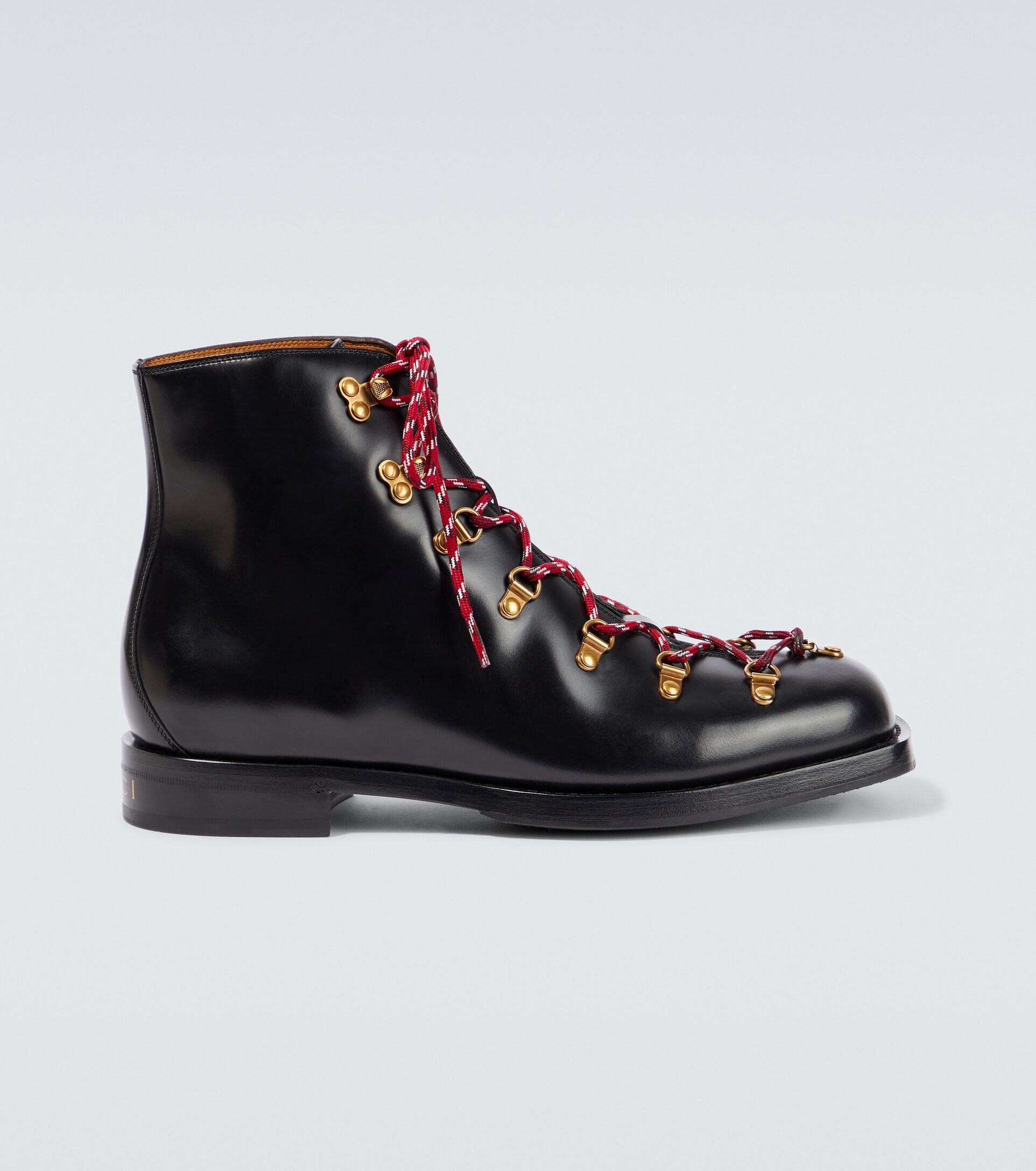 Gucci black boots red laces discount