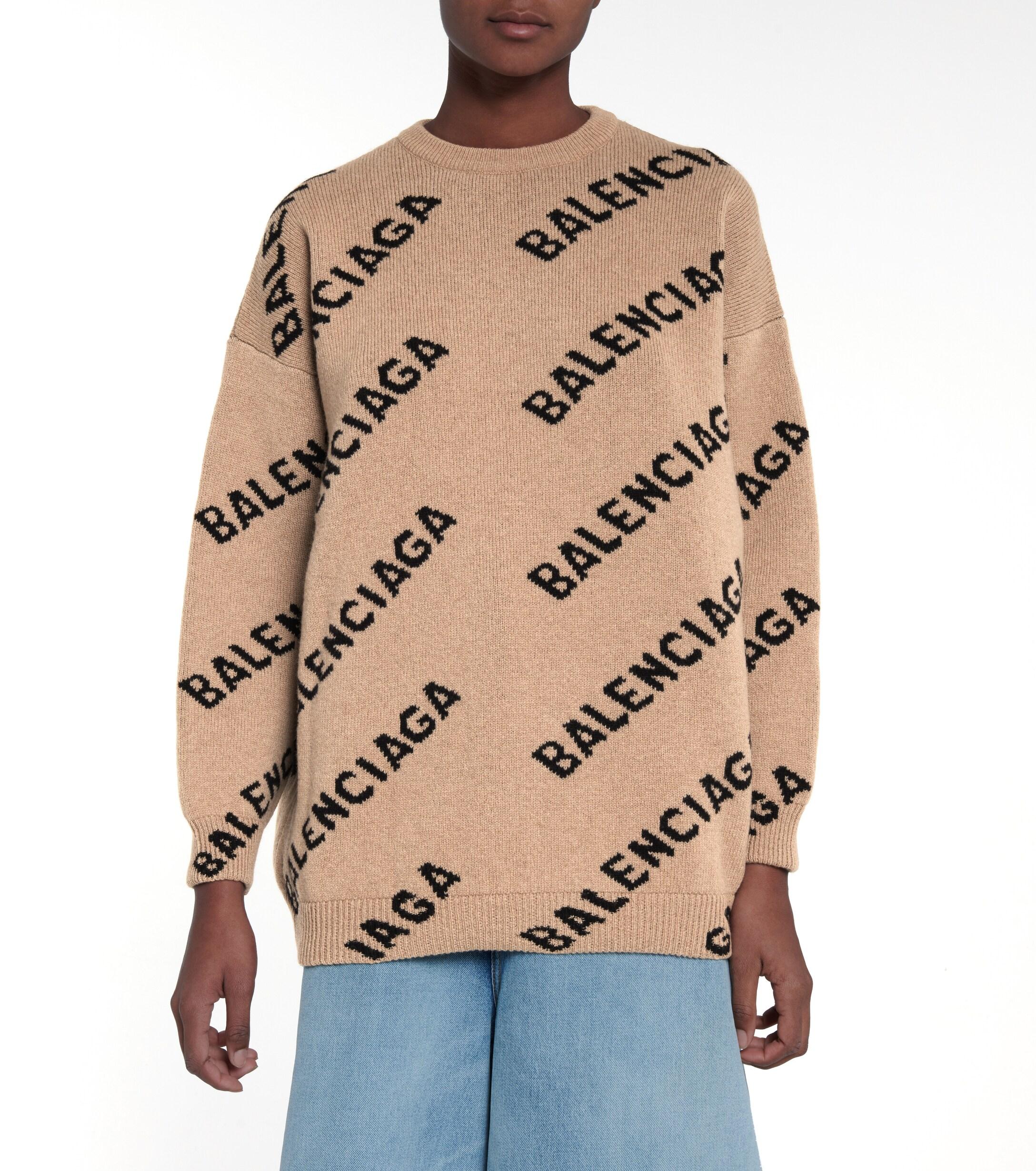 Balenciaga Logo Intarsia Wool-blend 