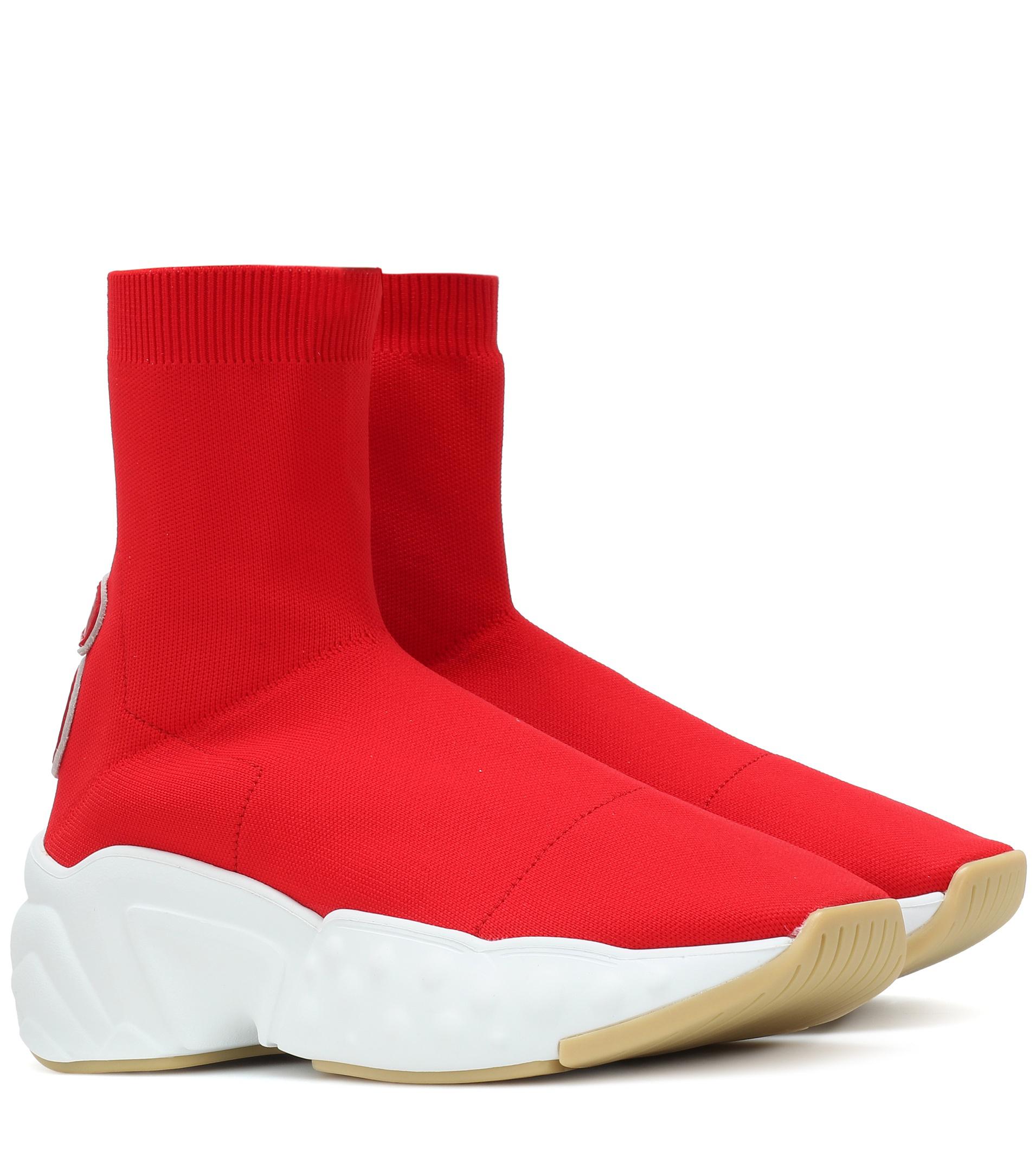 red sock sneakers