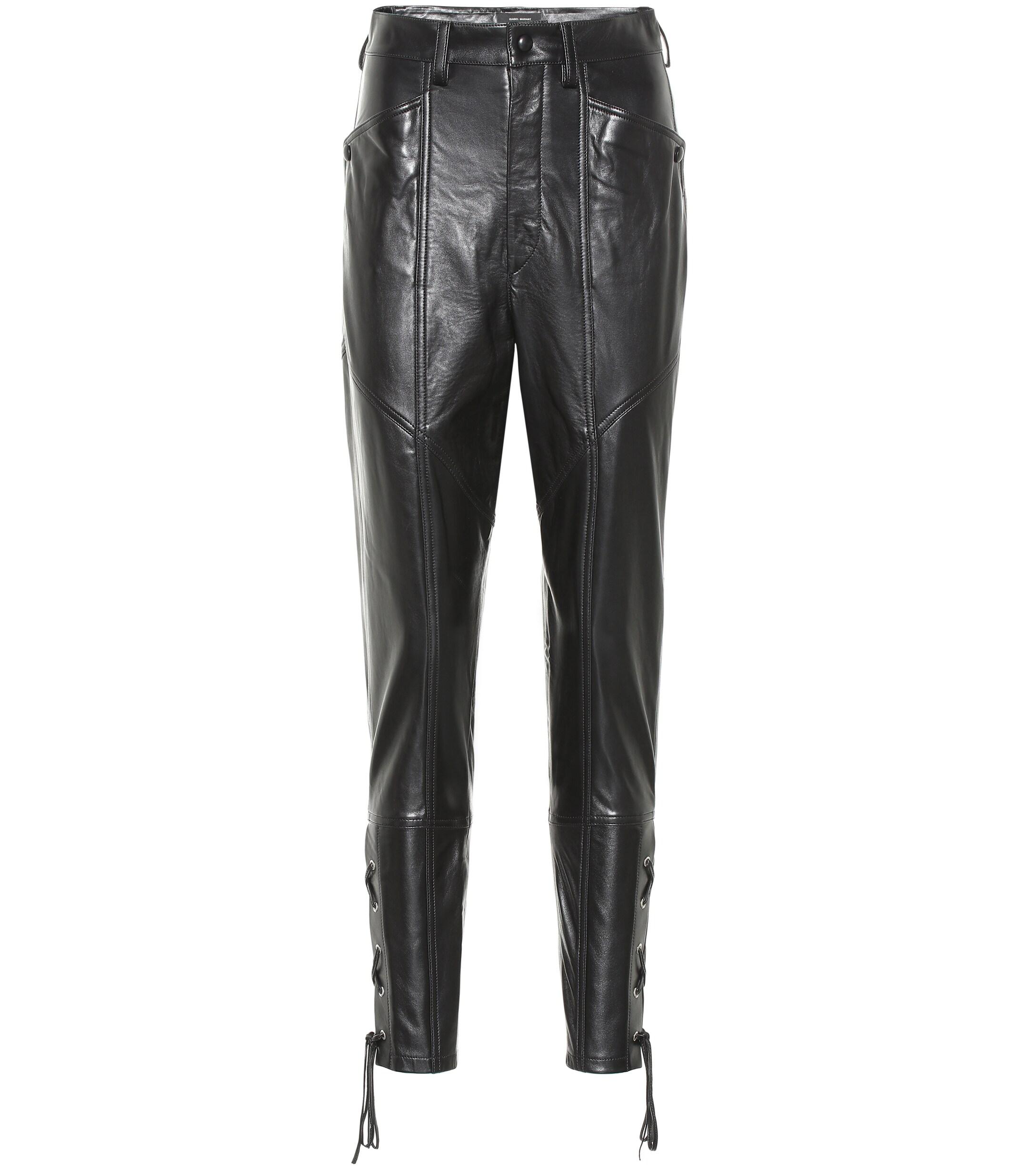 Isabel Marant Cadix Leather Pants in Black - Lyst