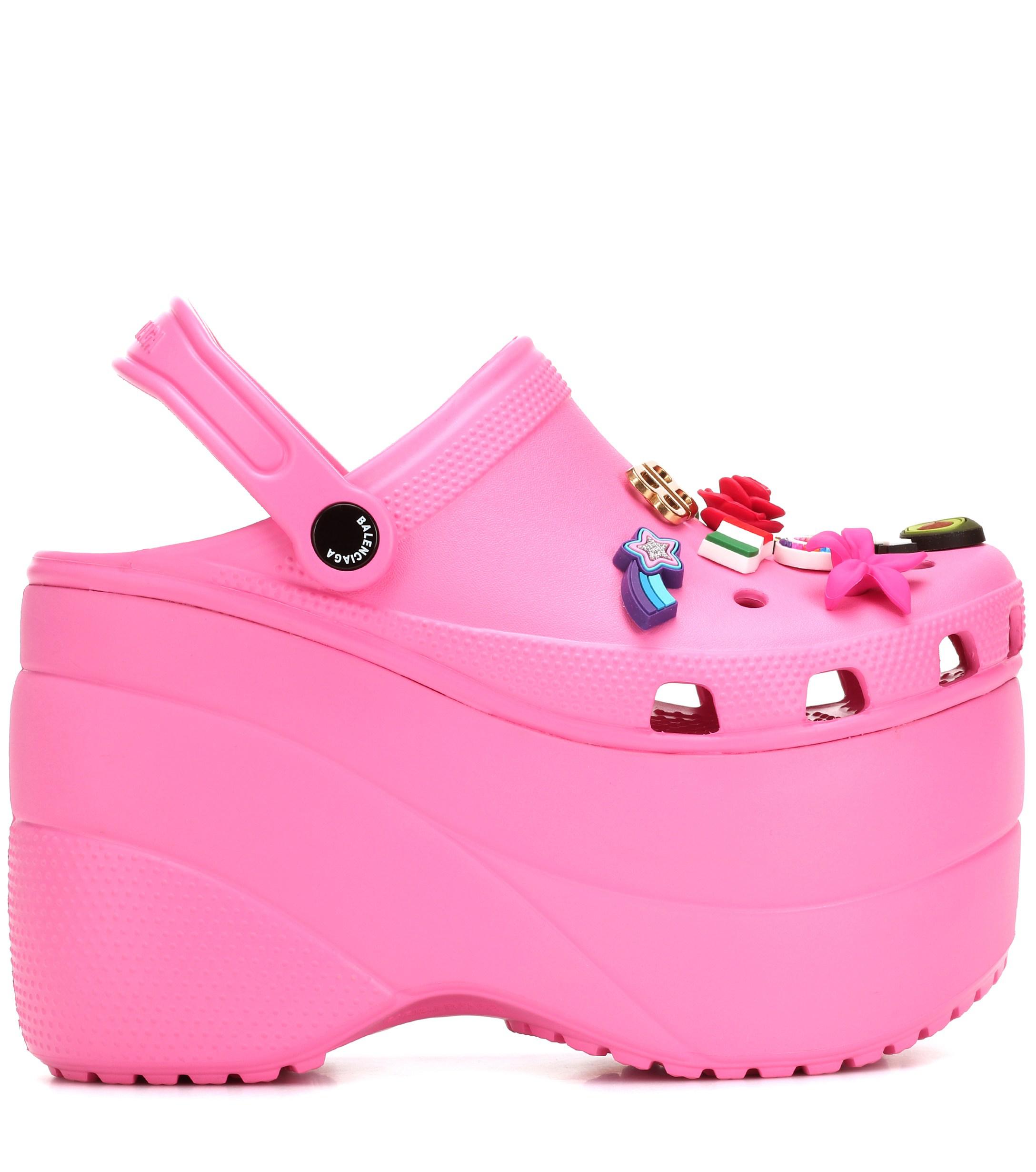 Balenciaga Platform Crocs in Pink |