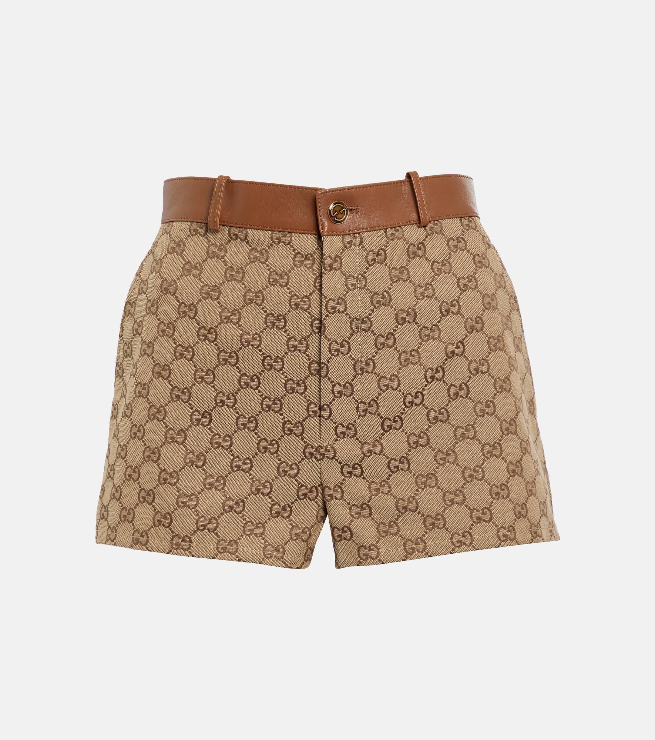 Gucci GG Supreme Leather-trimmed Shorts | Lyst UK