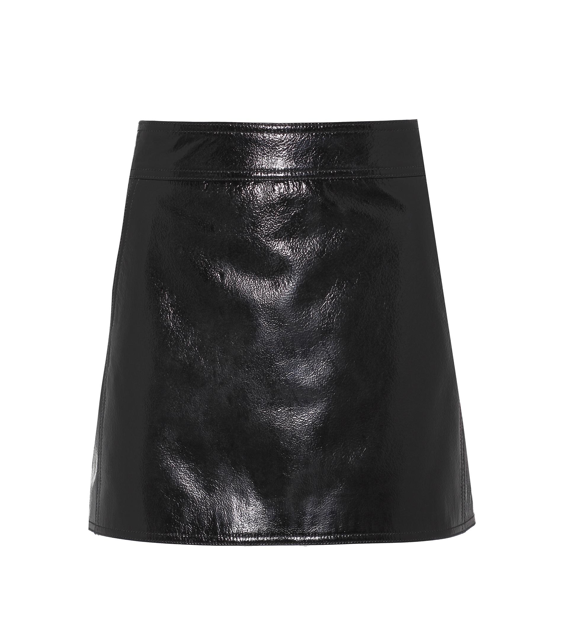 Lyst - Saint Laurent Leather Mini Skirt in Black