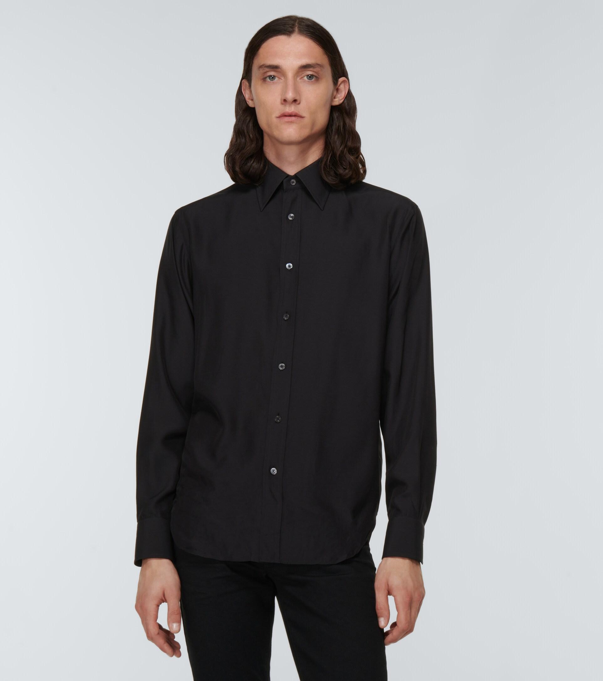 Køre ud Numerisk mave Tom Ford Silk-blend Shirt in Black for Men | Lyst