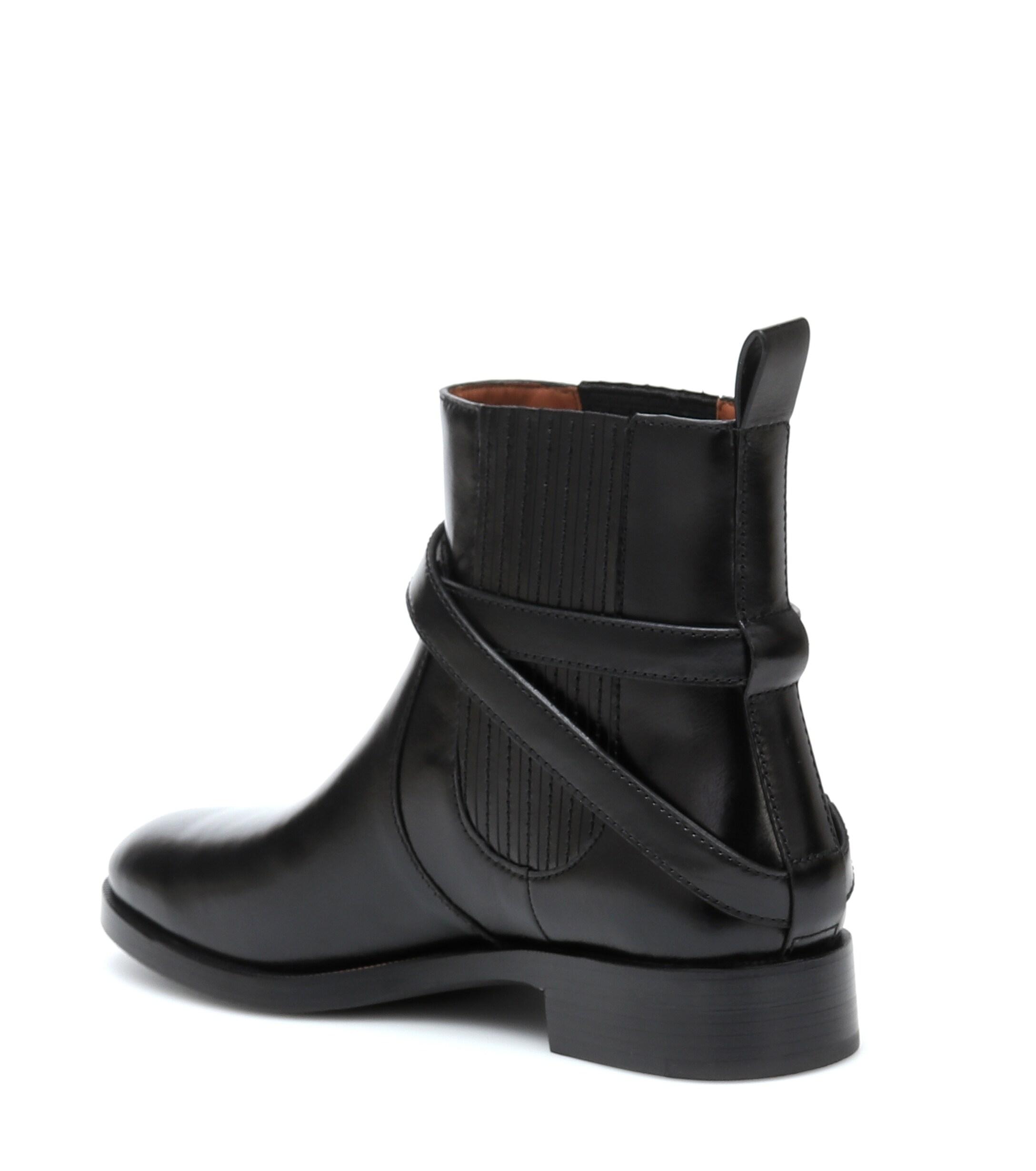 tory burch black leather ankle boots