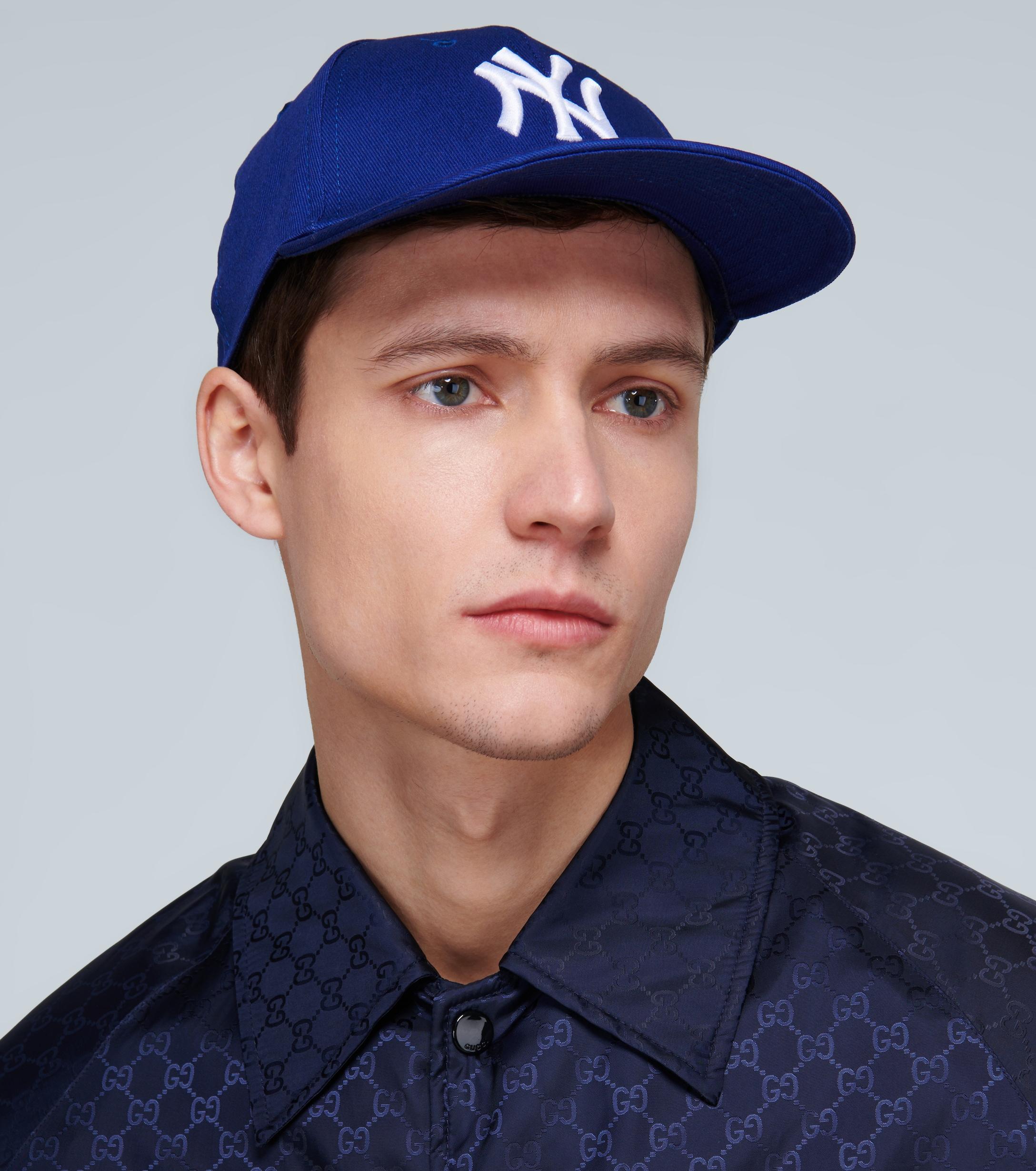 Gucci Cotton Ny Yankees Baseball Cap in Navy Blue (Blue) for Men | Lyst