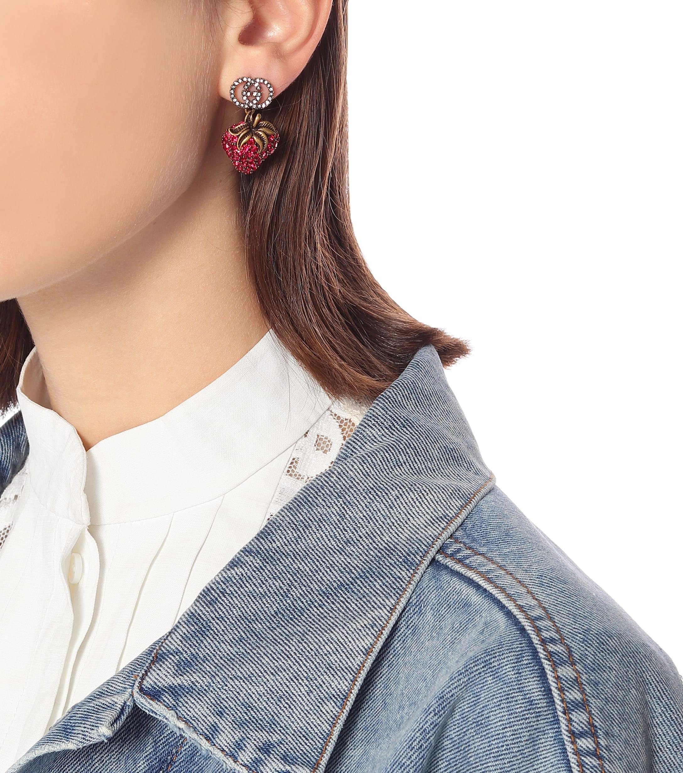 gucci strawberry earrings