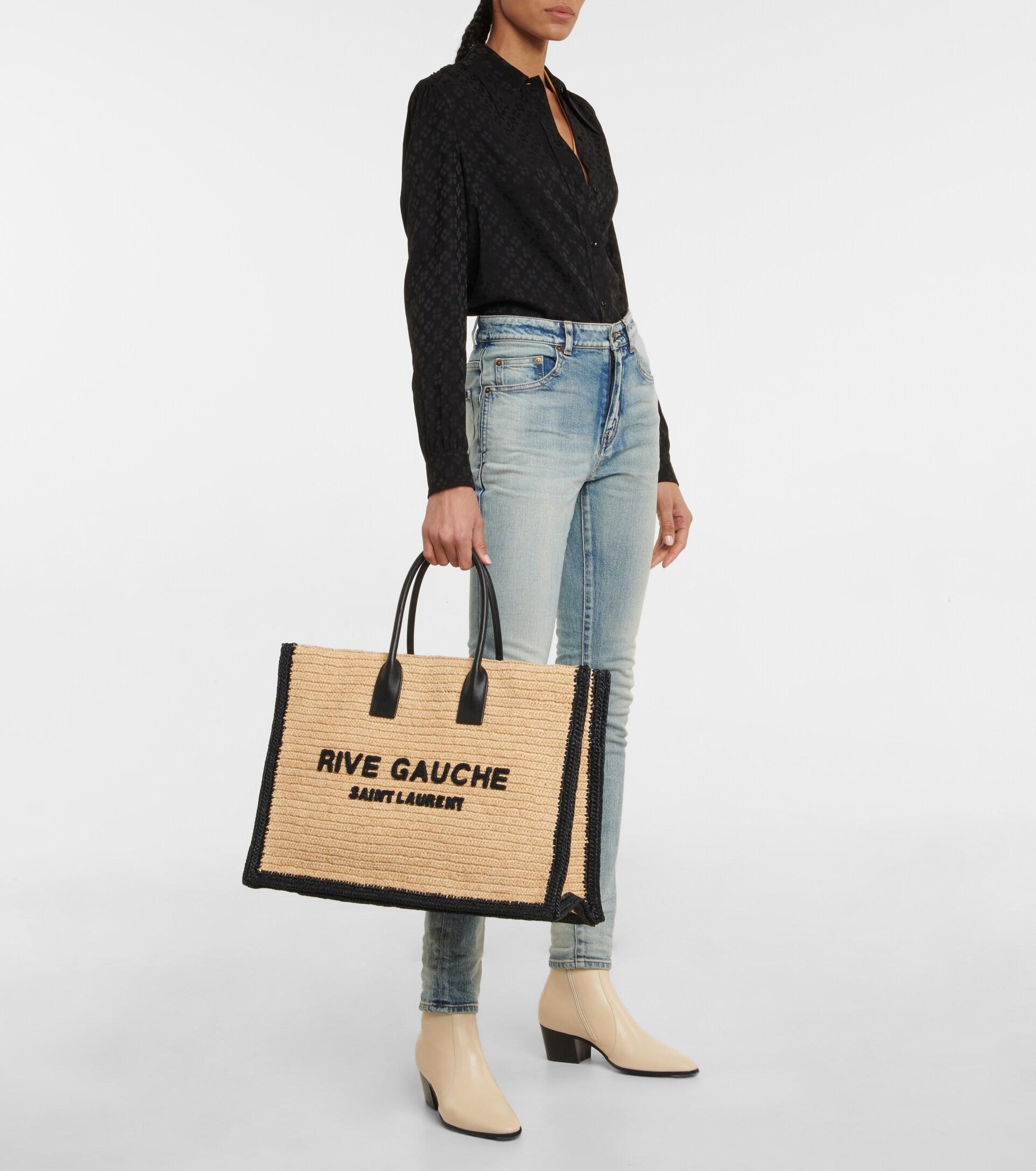 rive gauche tote in raffia