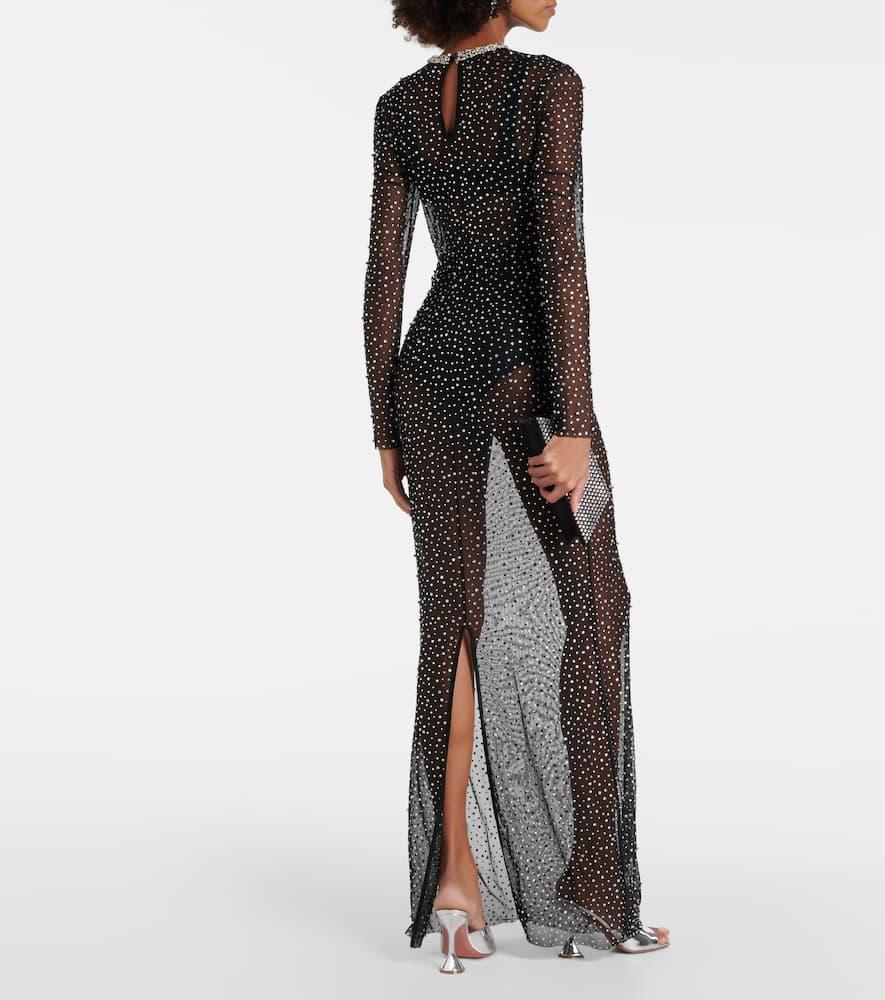 Rebecca Vallance Cecile Crystal-Embellished Gown in Gray | Lyst