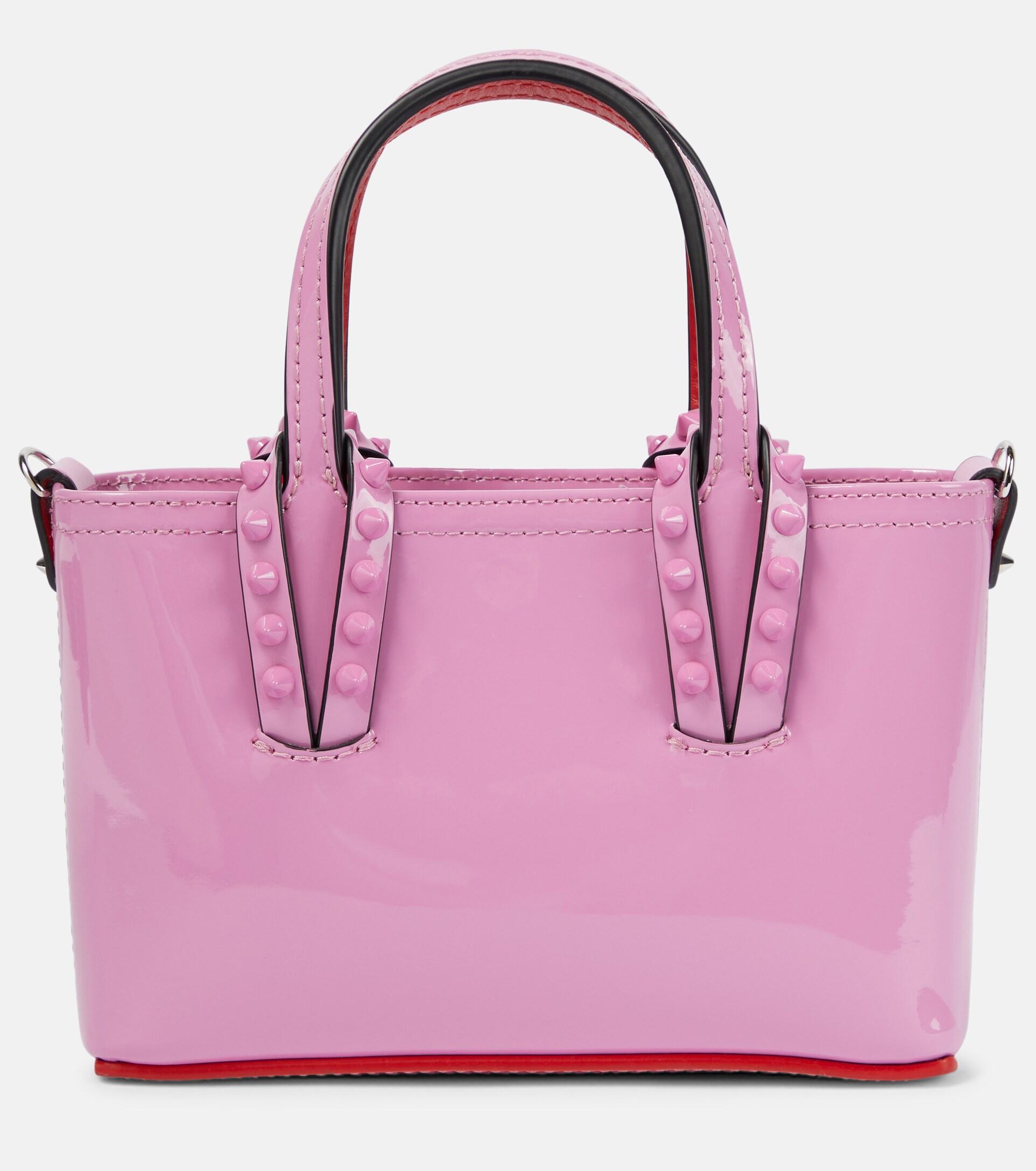 New Christian Louboutin Nano Cabata East/West Leather Tote Pink