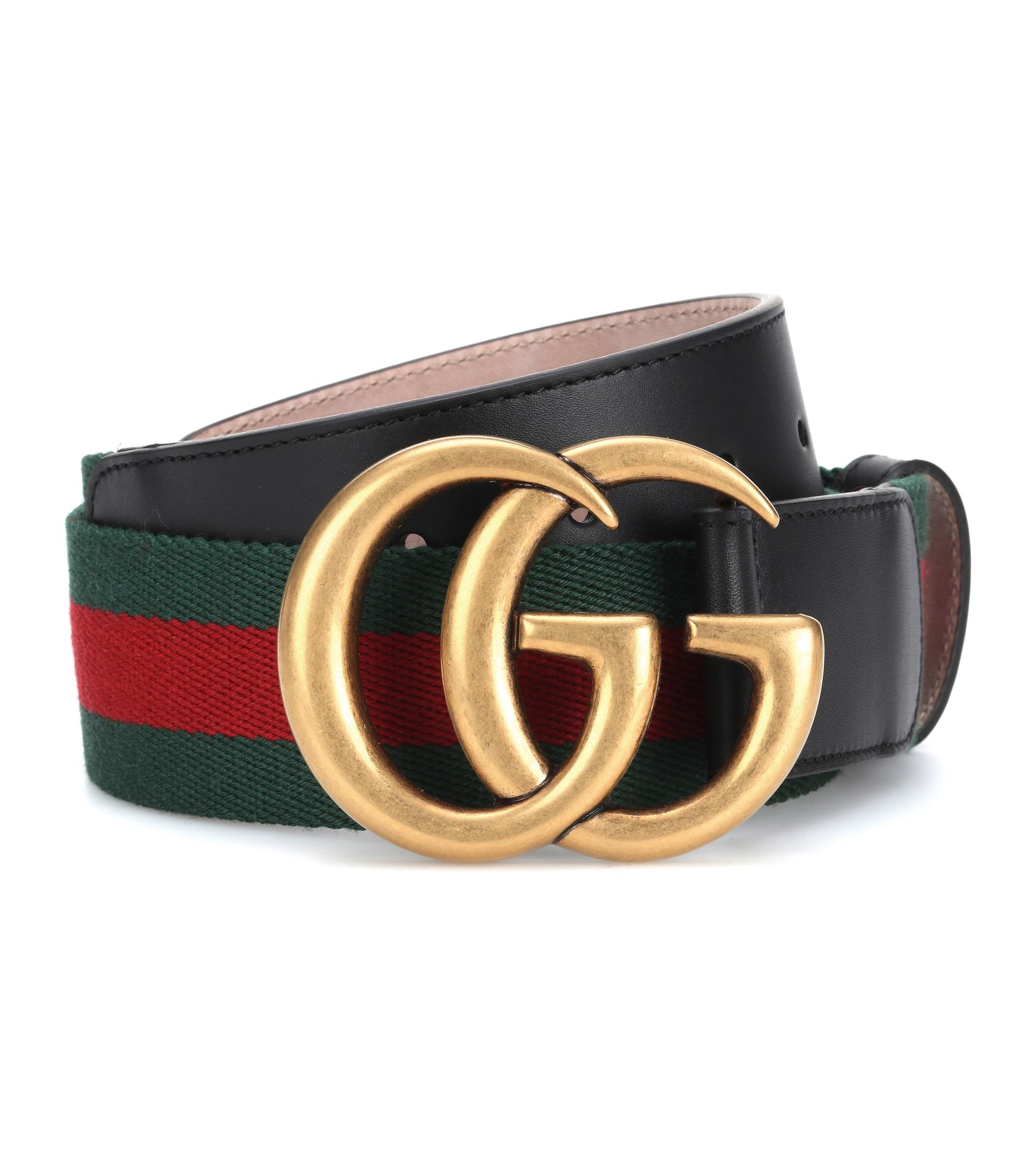 Gucci GG Marmont Web Belt in Red - Lyst