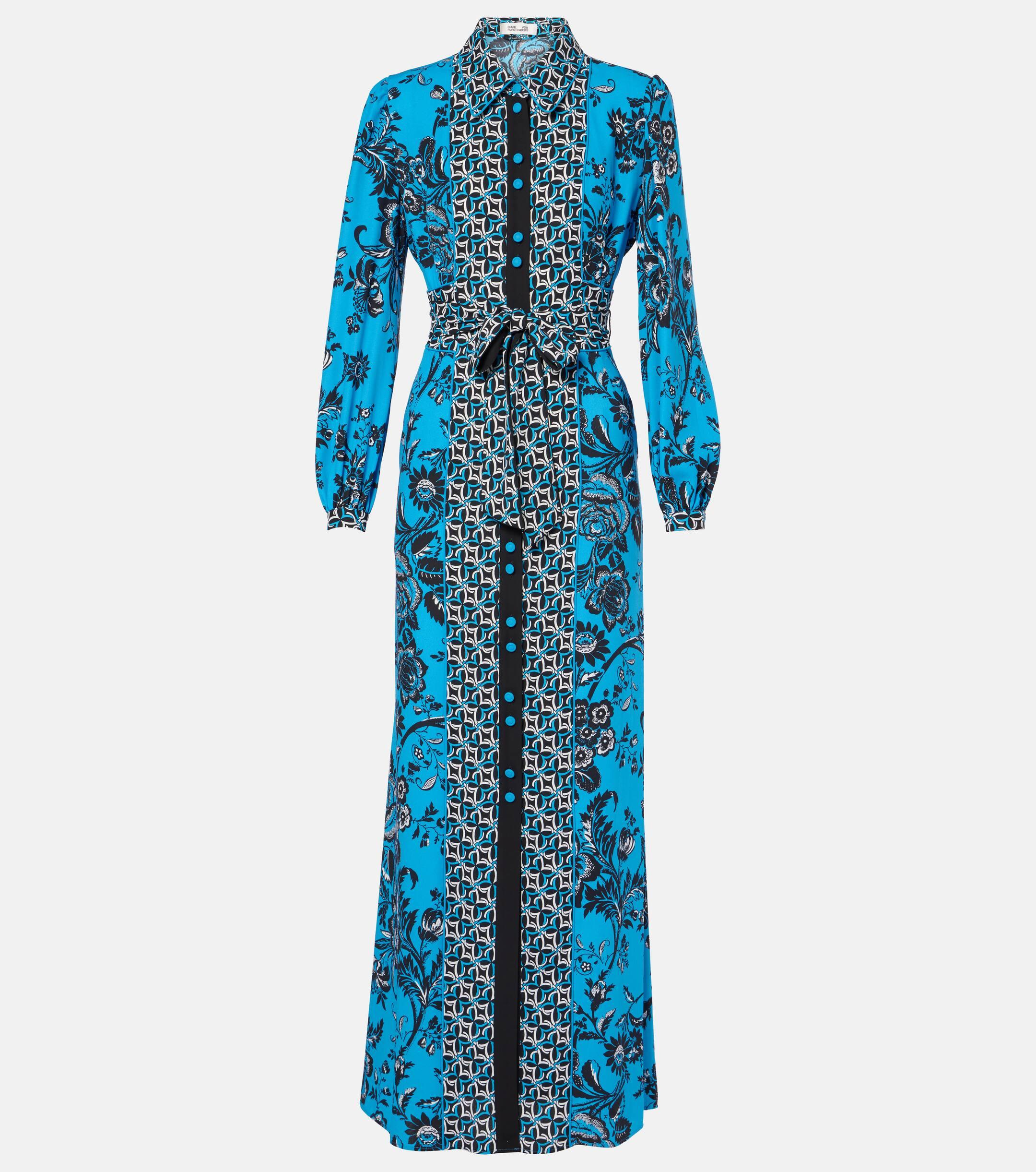 Diane von Furstenberg Joshua Printed Maxi Dress in Blue Lyst UK
