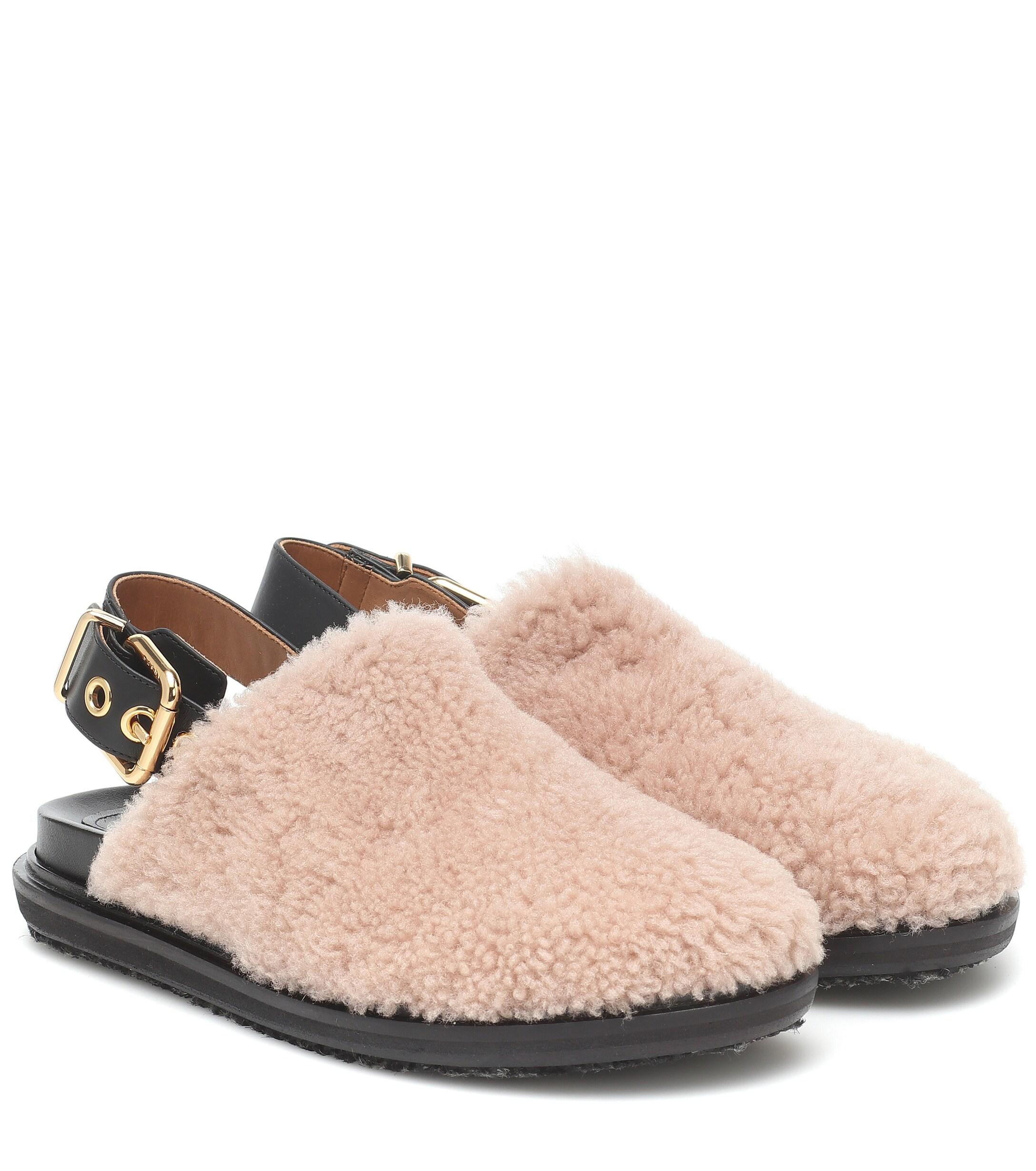 marni shearling sandals