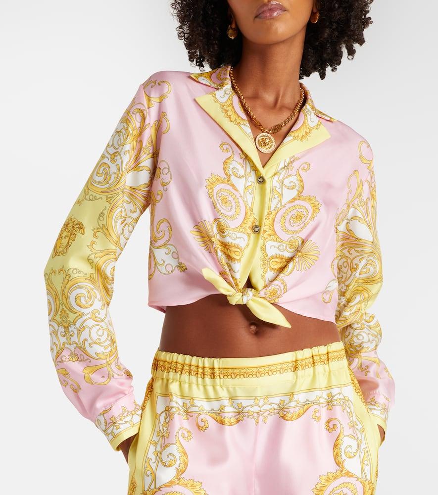 Versace Barocco Silk Twill Shirt in White Lyst UK