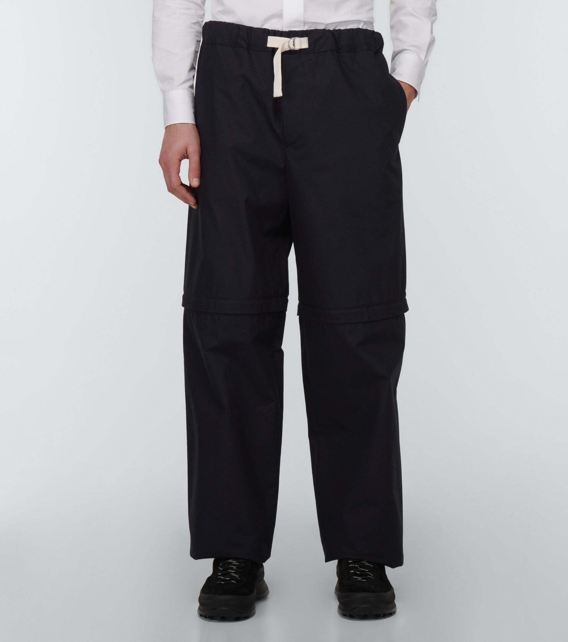 Jil Sander Wide-leg Cotton Pants in Blue for Men | Lyst