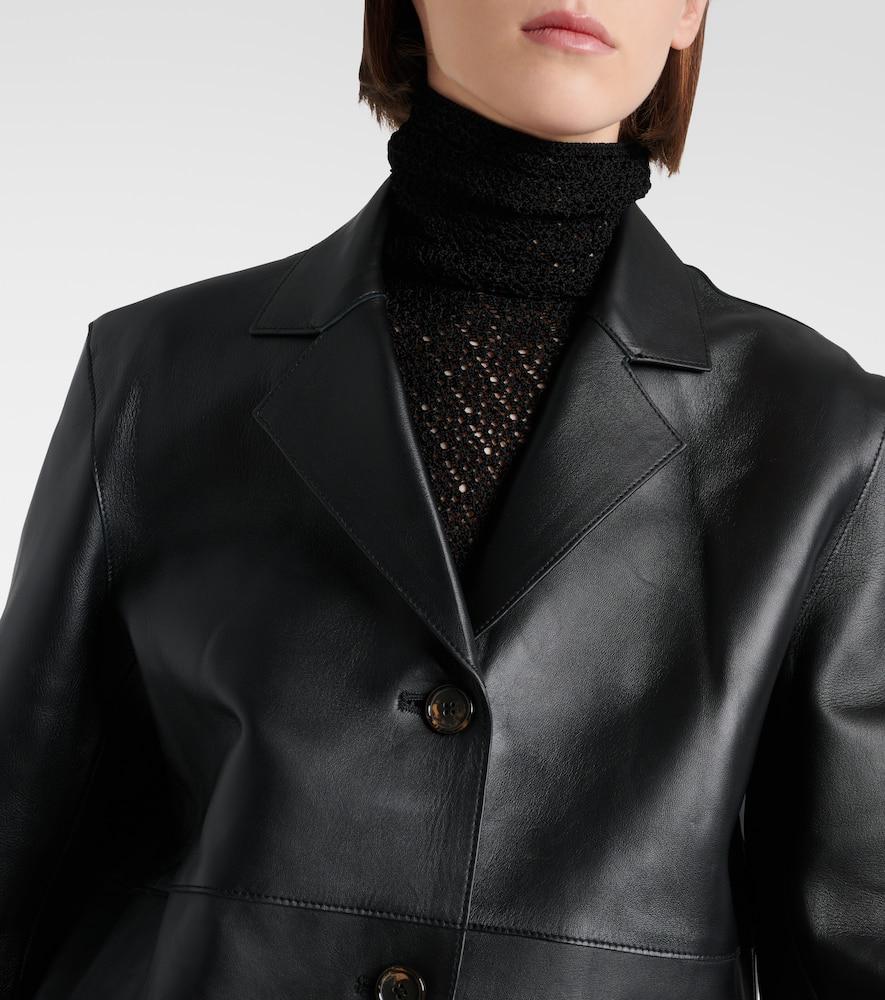 TOTEME Leather Jacket in Black | Lyst