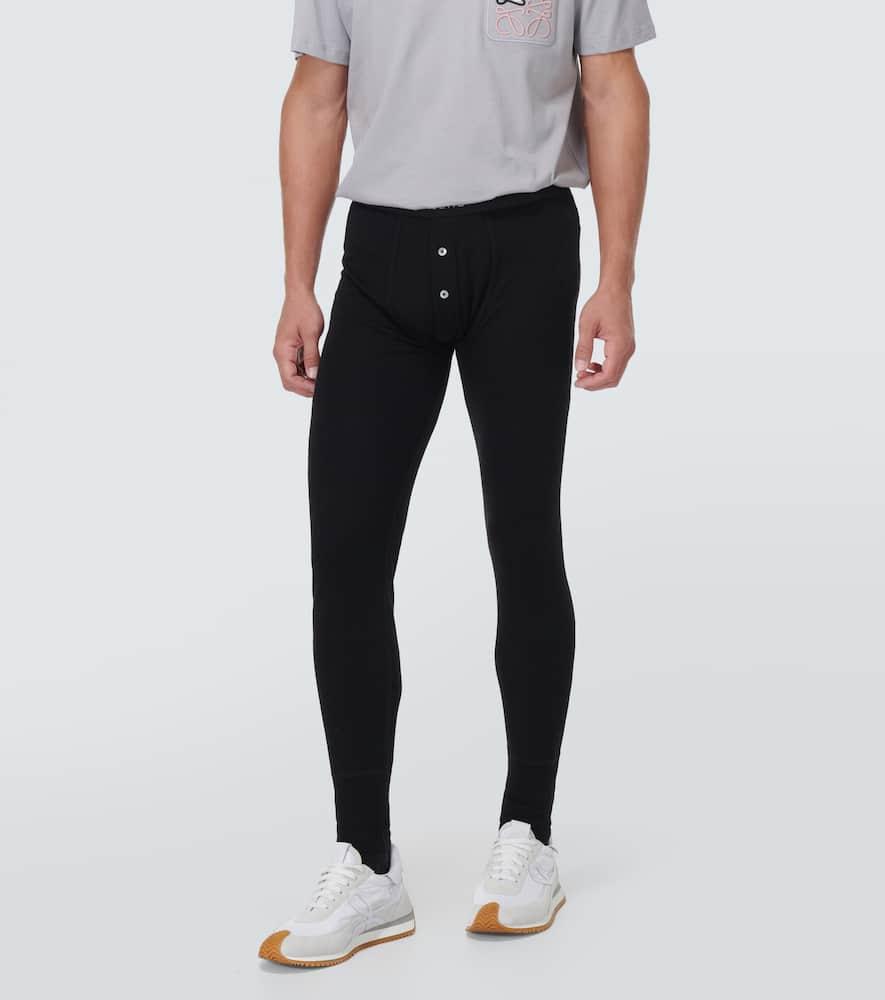 Loewe Logo-jacquard Wool leggings in Black for Men