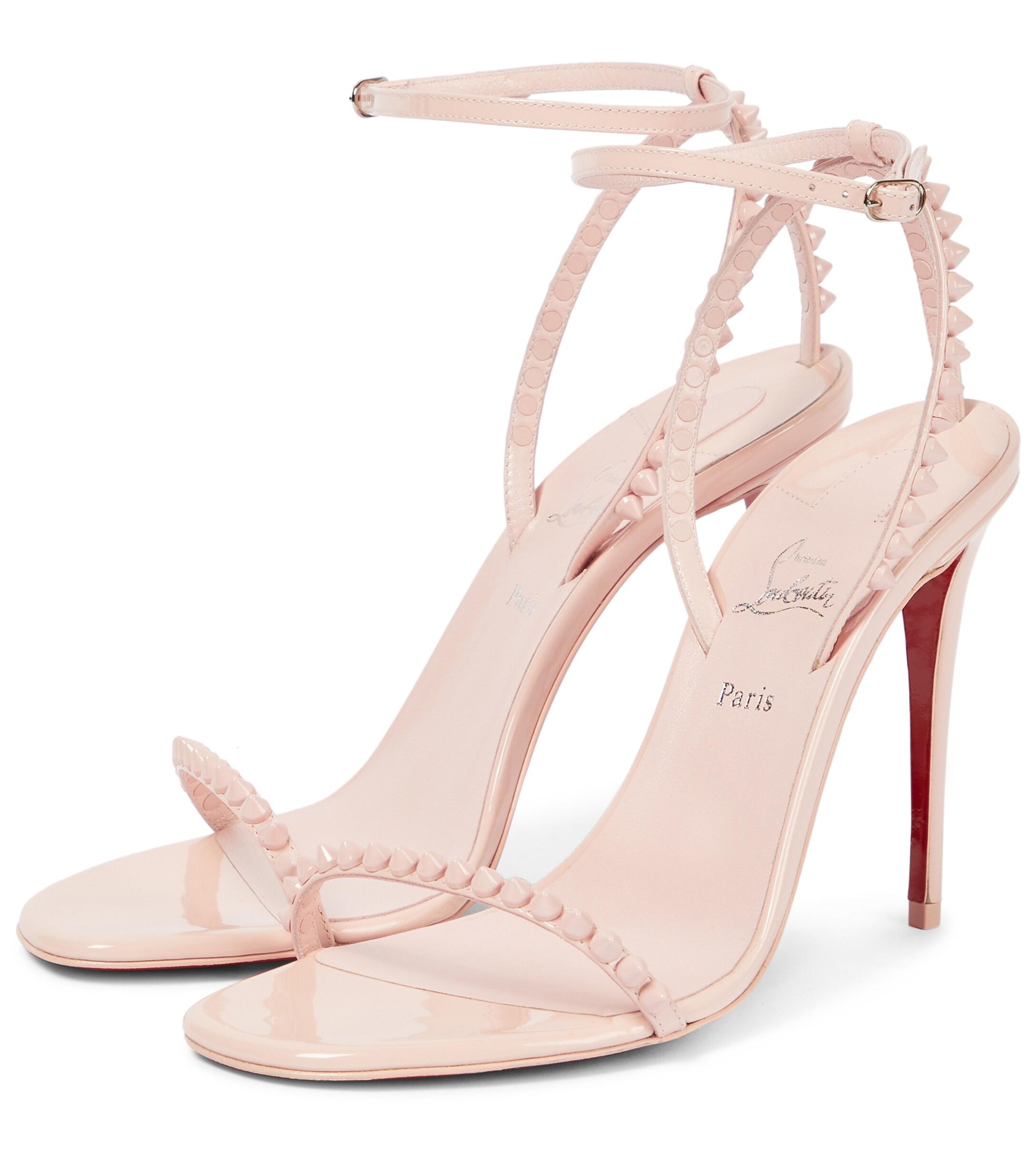 So Me 100 Embellished Leather Sandals in Pink - Christian