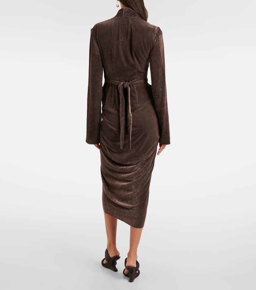 ワンピース Rick Owens Sheath dress with long sleeves RICK OWENS Black V-Back Maria Long Sleeve Zip Back Sheath