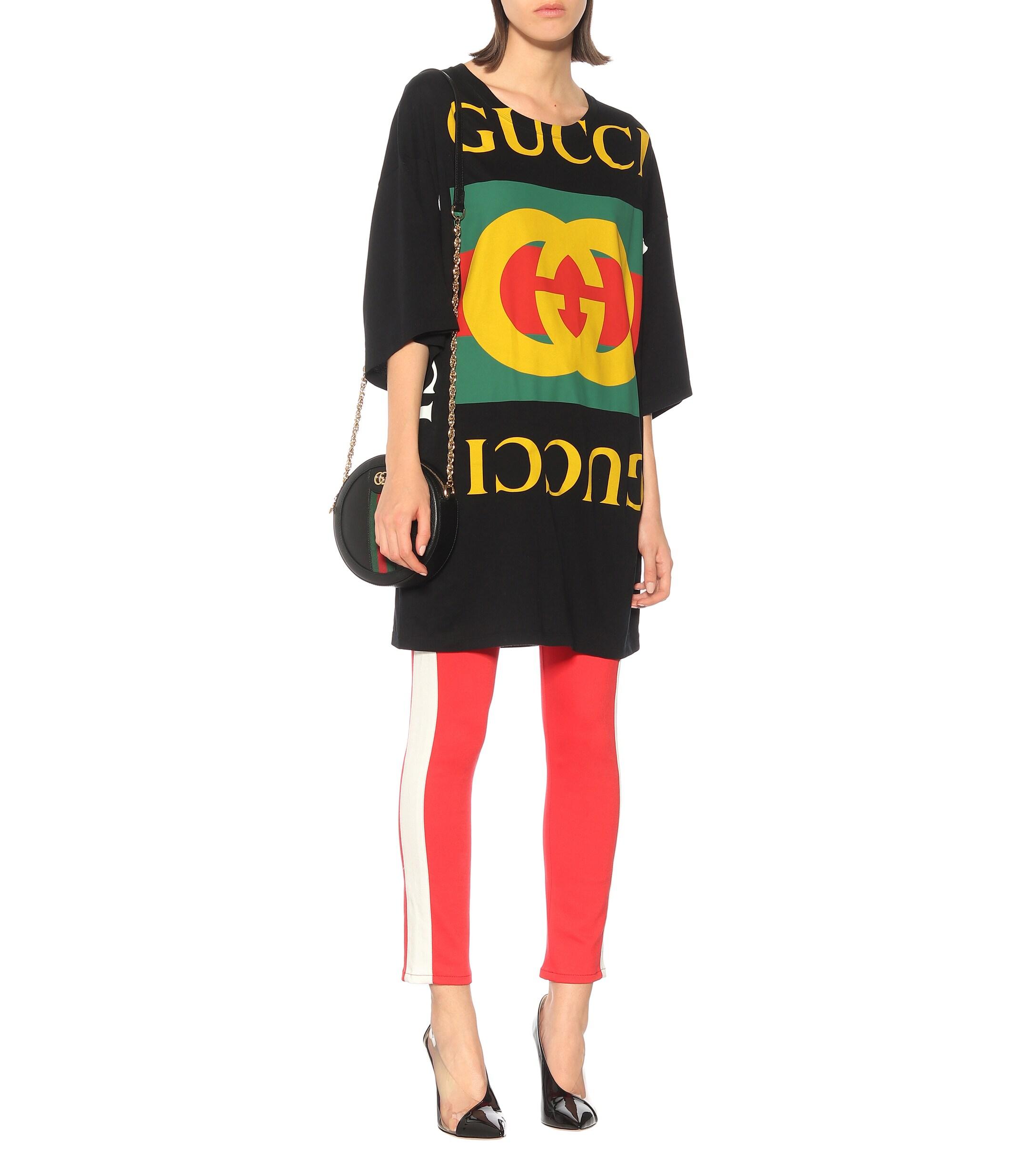 Gucci Oversized Printed Cotton-jersey T-shirt in Black | Lyst