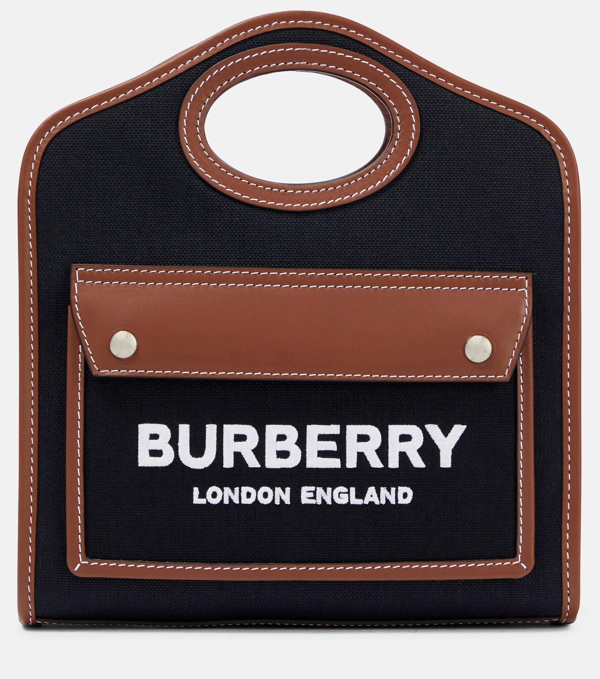 BURBERRY Calfskin Nylon Tartan Mini Pocket Bag Bright Red 1251424