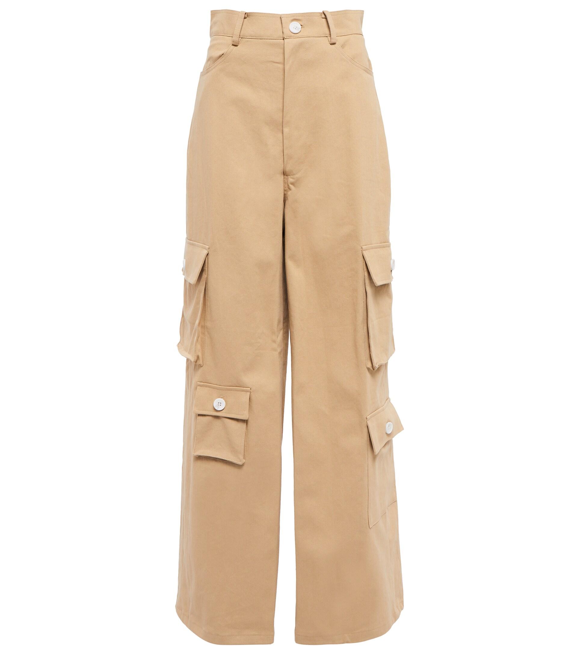 Frankie Shop Hailey High-rise Cotton Cargo Pants in Natural | Lyst