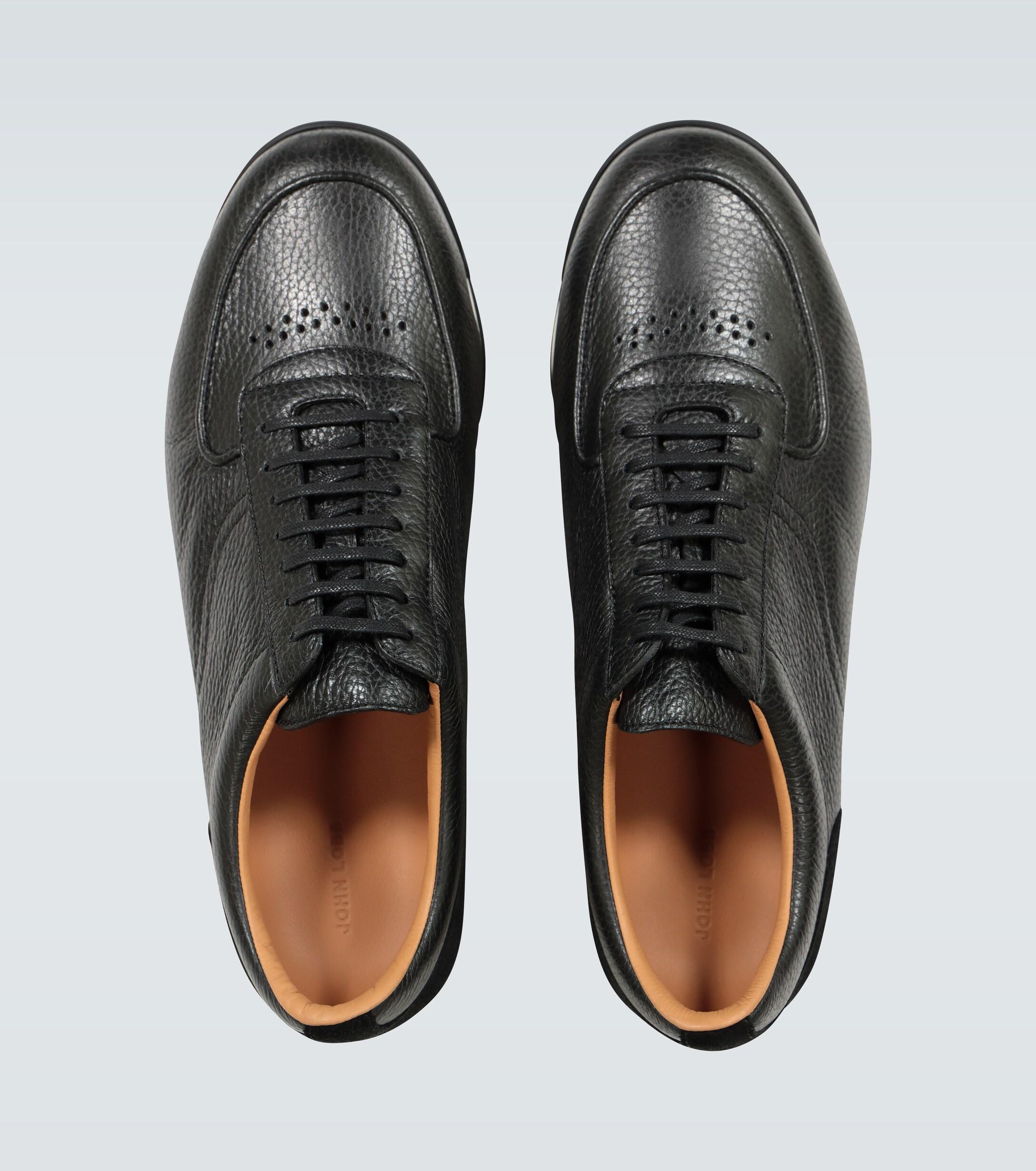 John Lobb Porth Leather Sneakers in Black for Men - Lyst