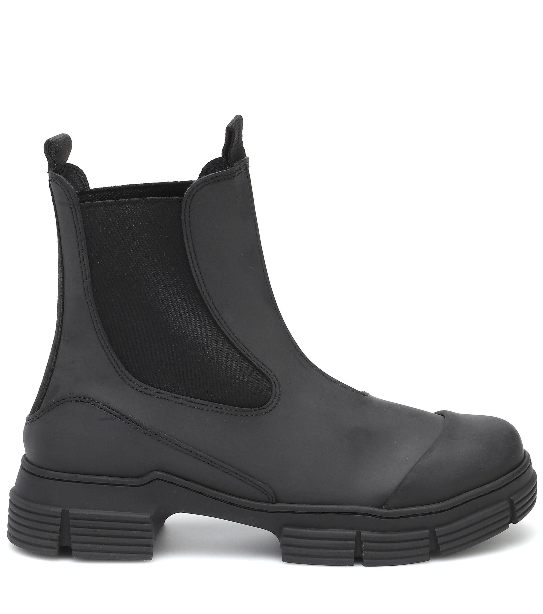 Ganni Rubber Ankle Boots in Black Lyst