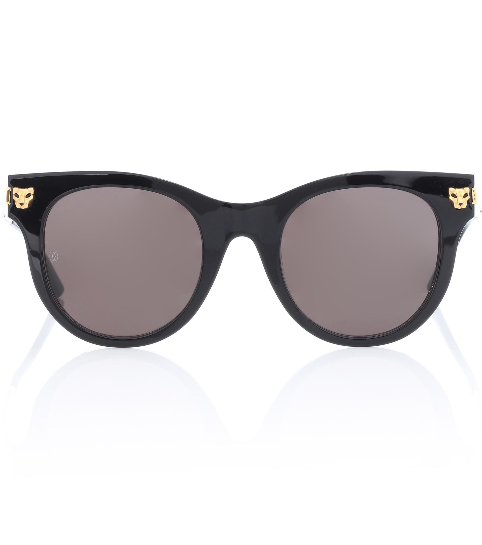 Cartier Synthetic Panthère De Cartier Cat-eye Sunglasses in Black - Lyst
