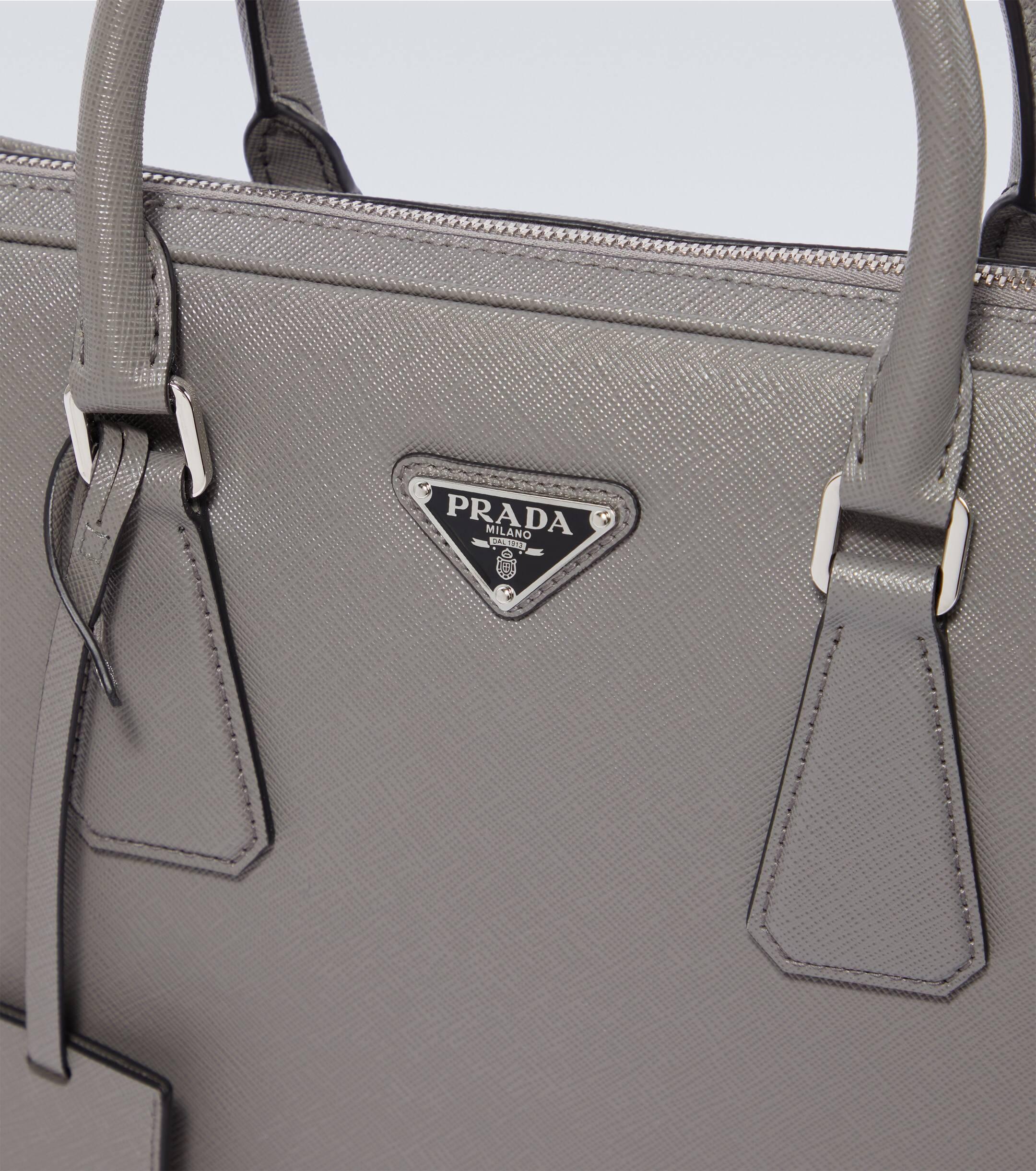 Prada saffiano grey sale