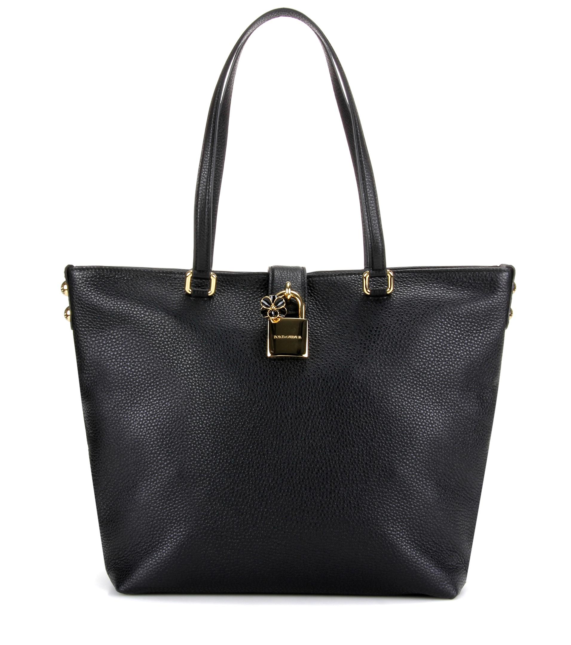 Lyst - Dolce & Gabbana Dolce Shopping Leather Shoulder Bag in Black