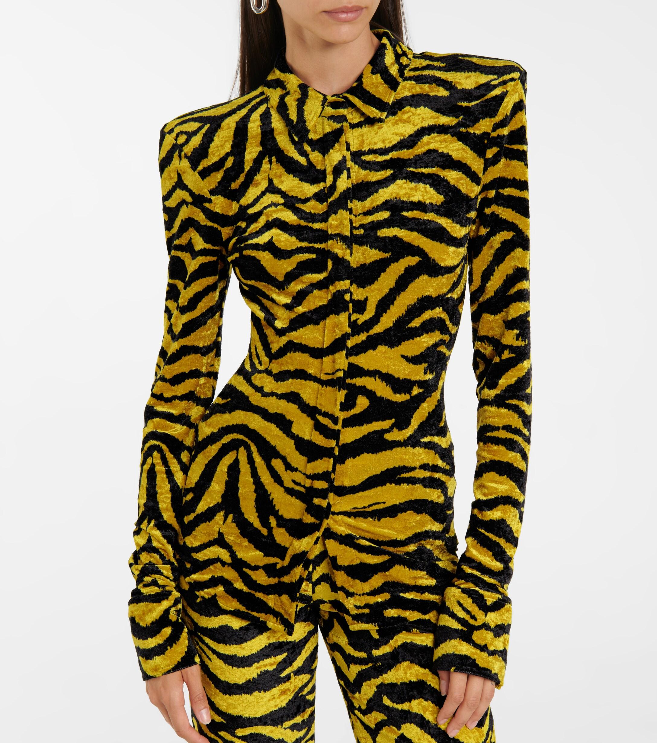 The Attico Elton Zebra-print Velvet Shirt | Lyst