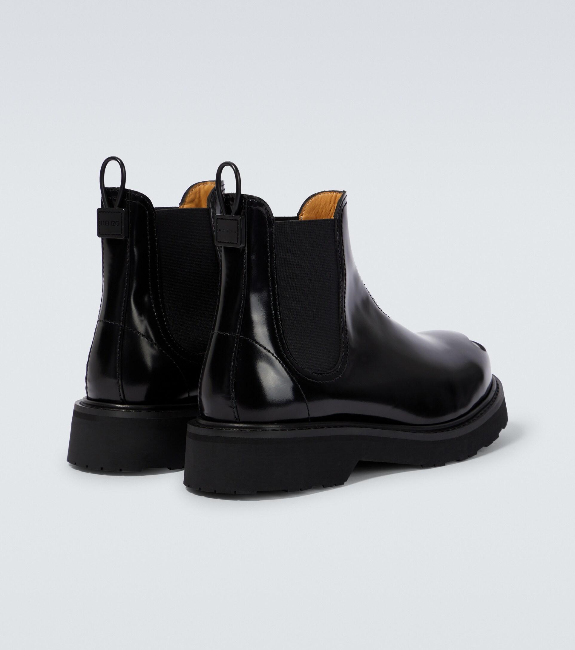 KENZO Smile Leather Chelsea Boots in Black for Men | Lyst