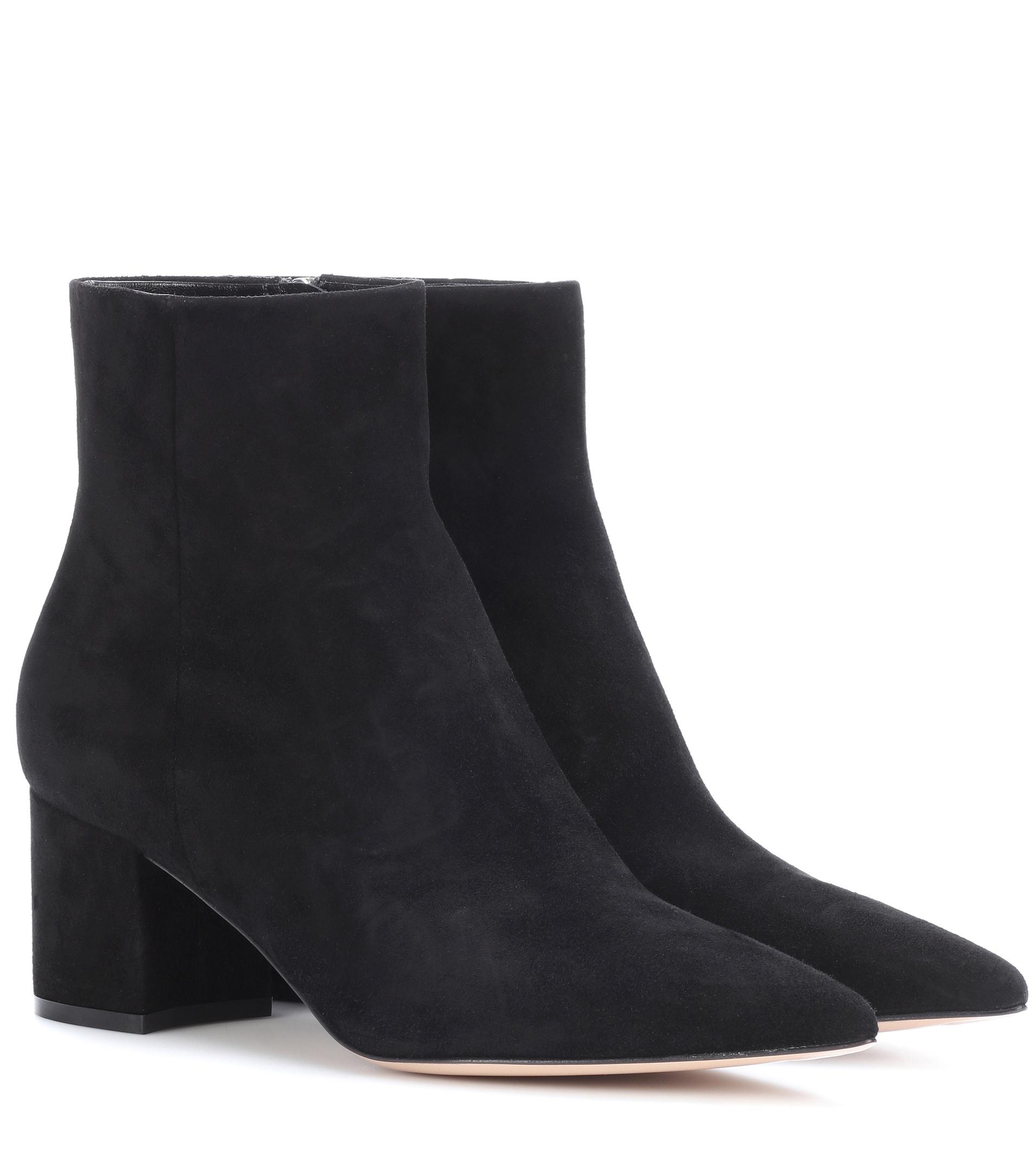 Gianvito Rossi Piper 60 Suede Ankle Boots in Black - Lyst