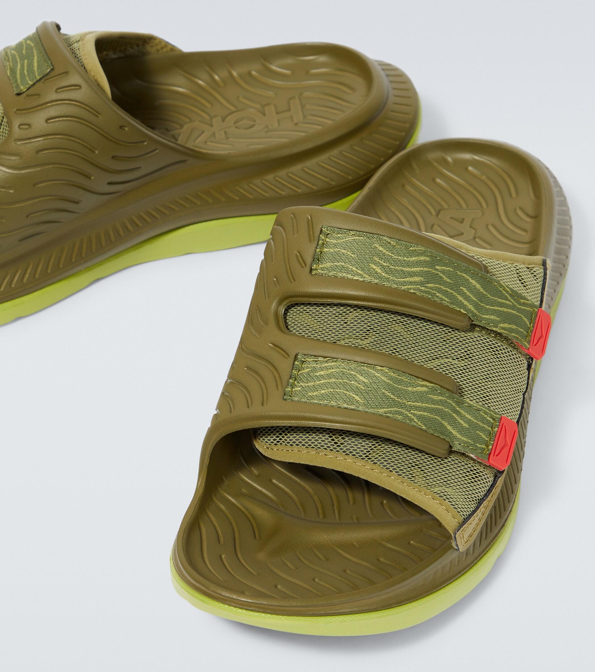 Hoka One One Ora Luxe Slides in Green for Men | Lyst