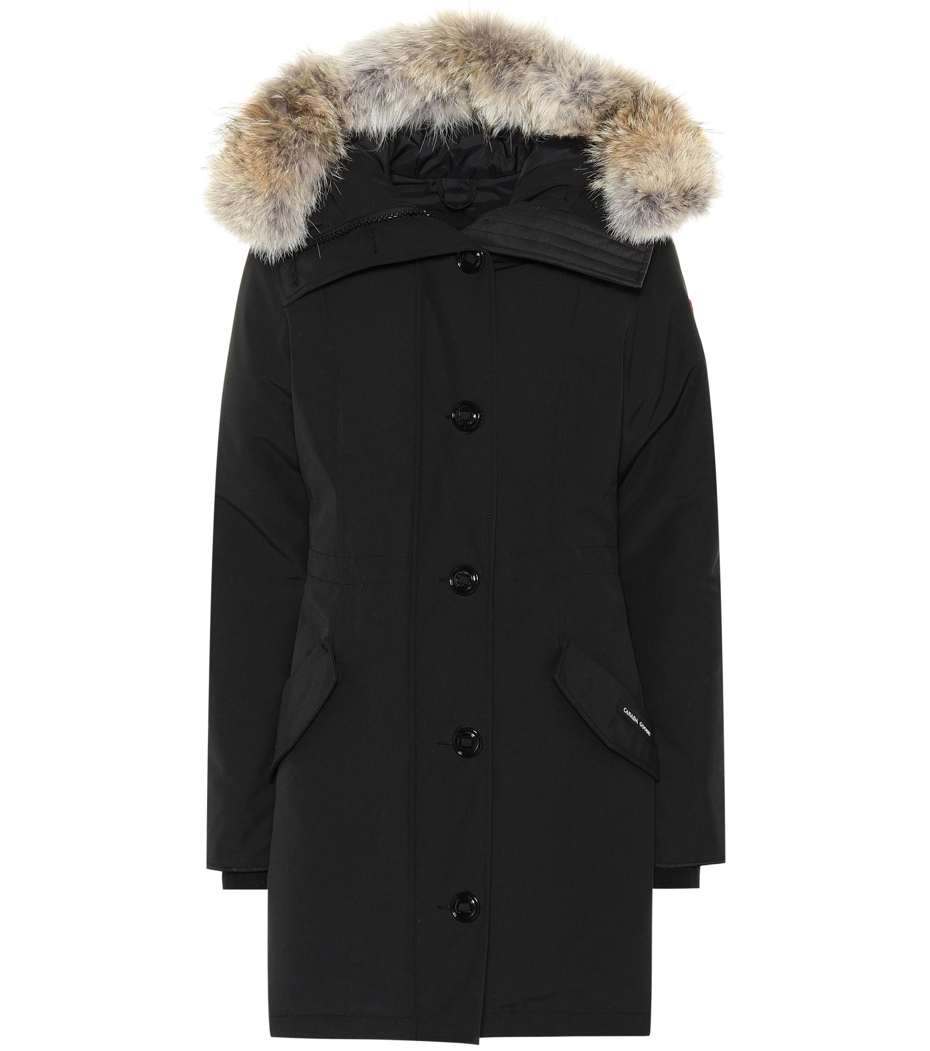 Canada Goose Goose Fur-trimmed Hooded Coat in Black - Lyst