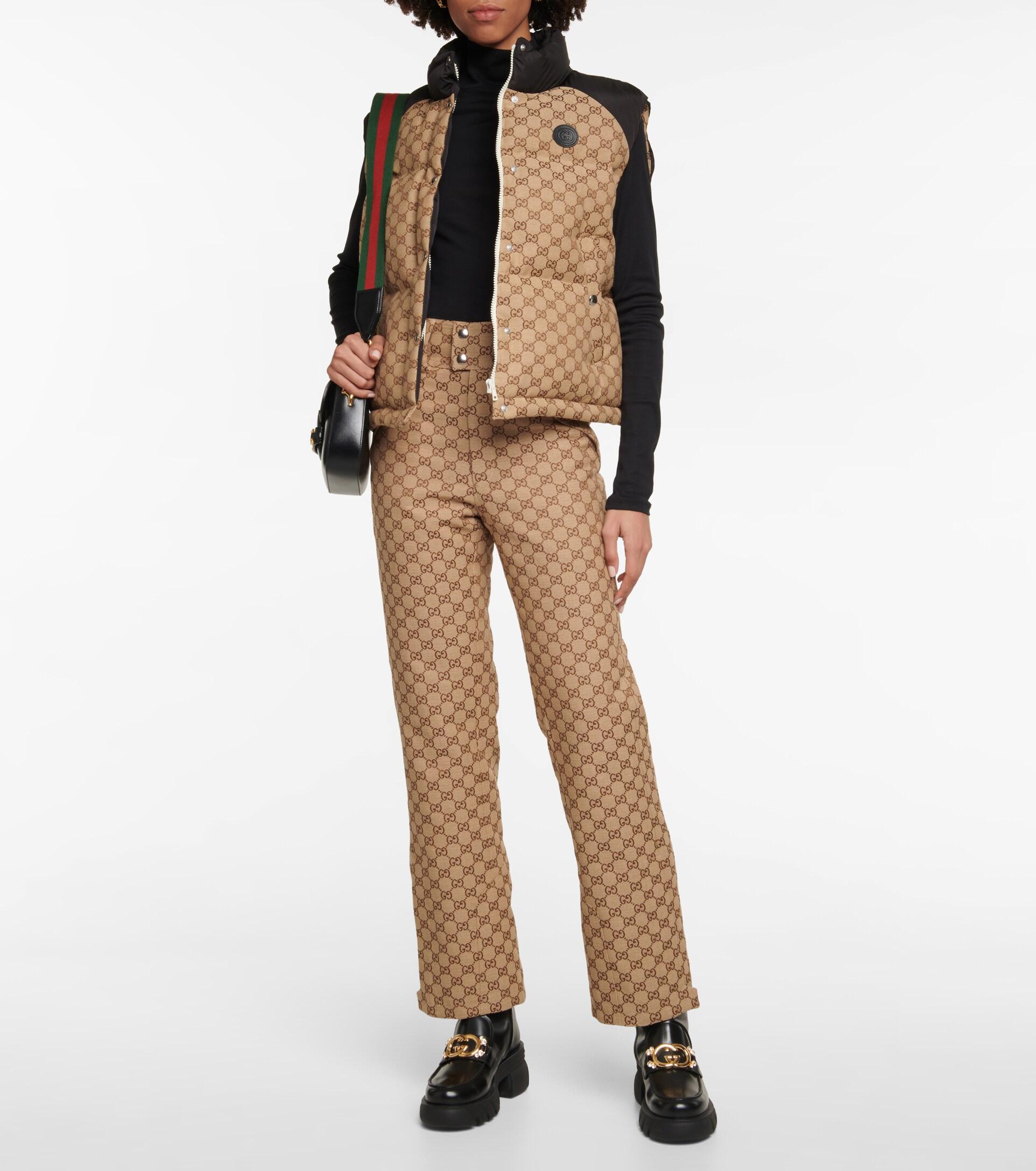 Gucci GG Cotton Canvas Flared Pants in Natural | Lyst