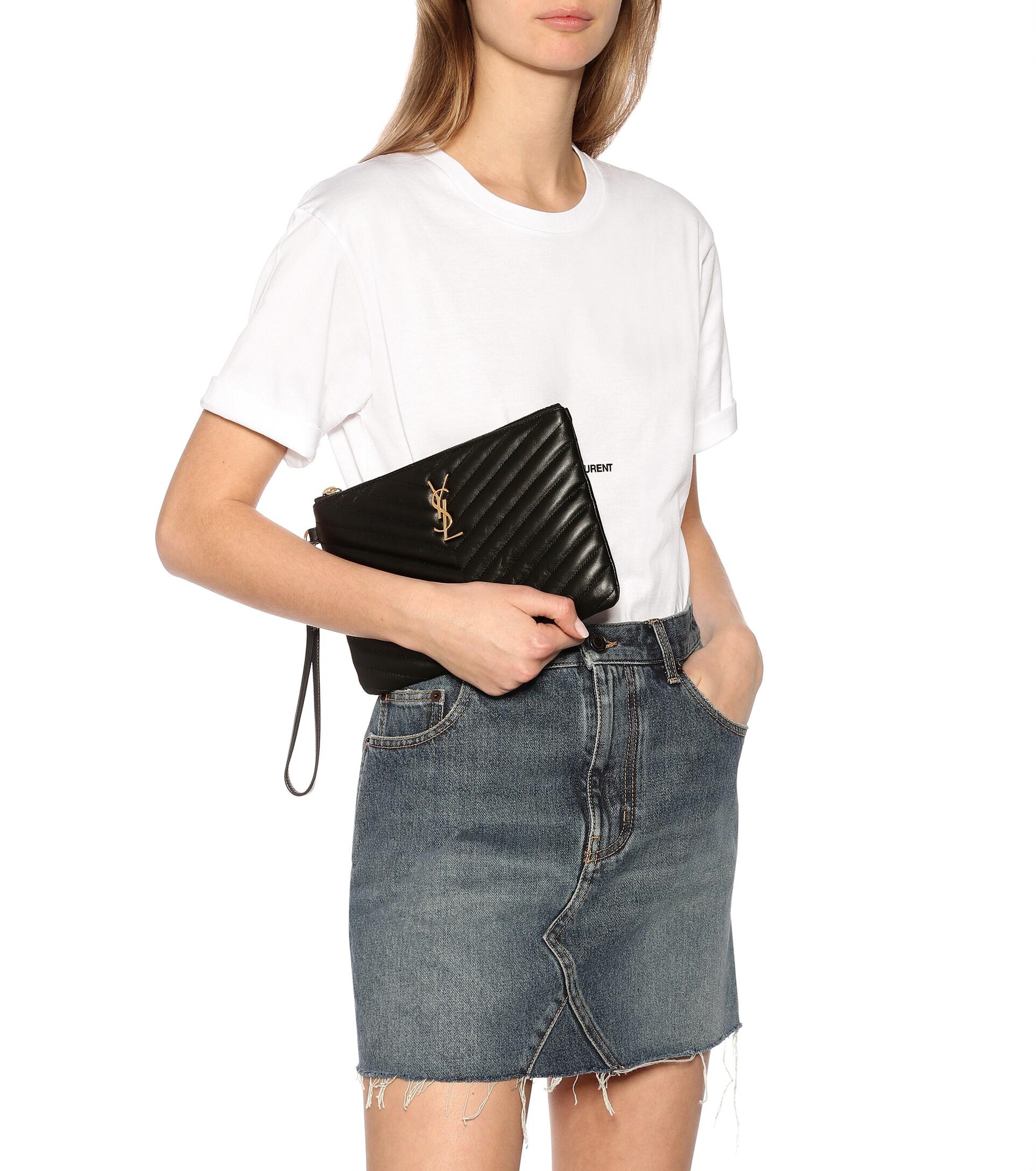 ysl monogram quilted pouch