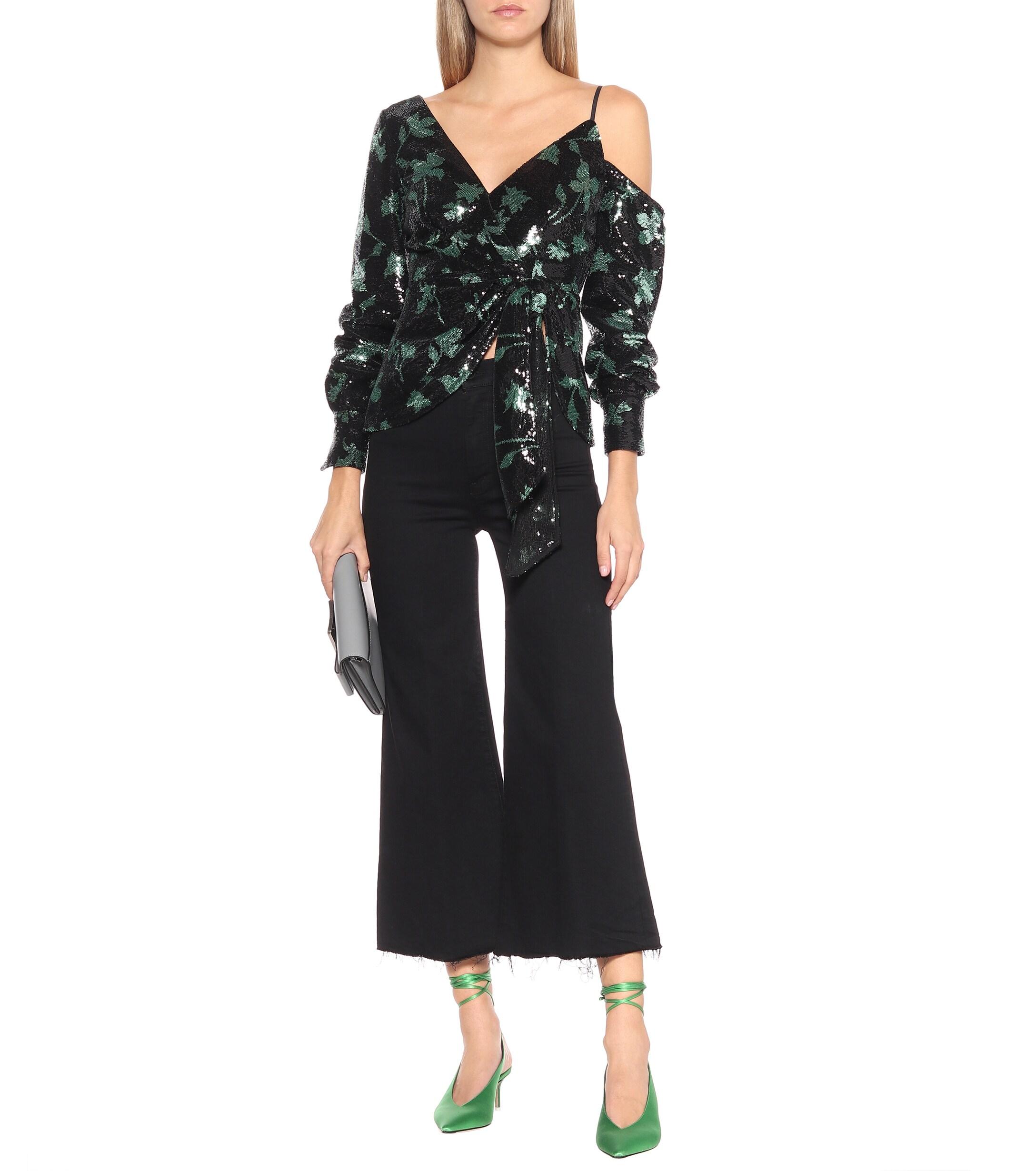 sequin one shoulder top