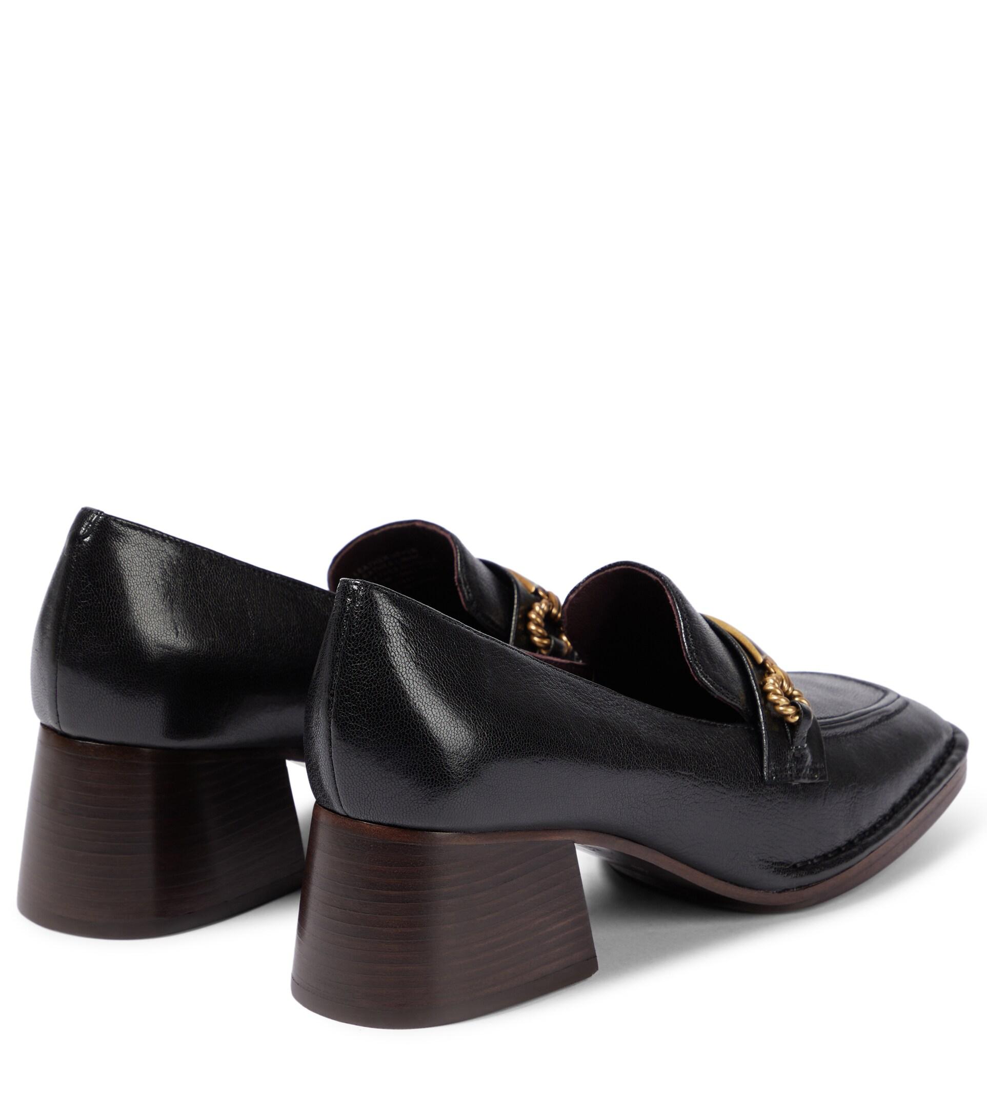 Tory Burch Perrine Embellished Leather Loafer Pumps in Black | Lyst