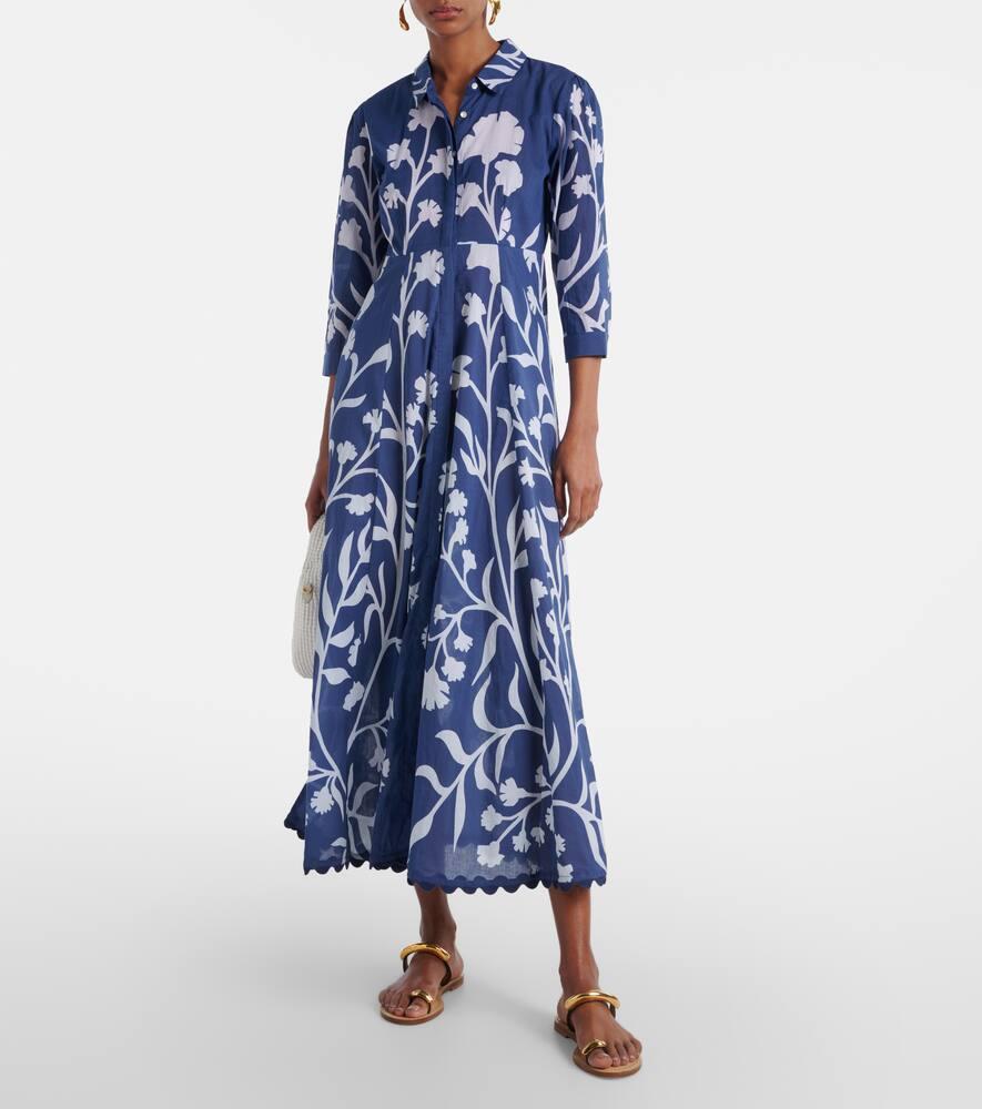 Juliet Dunn ワンピース ドレス ロング ボタン ダッカプリント Juliet Dunn Dhaka print blouson dress blue sz 1 NO SLIP | eBay