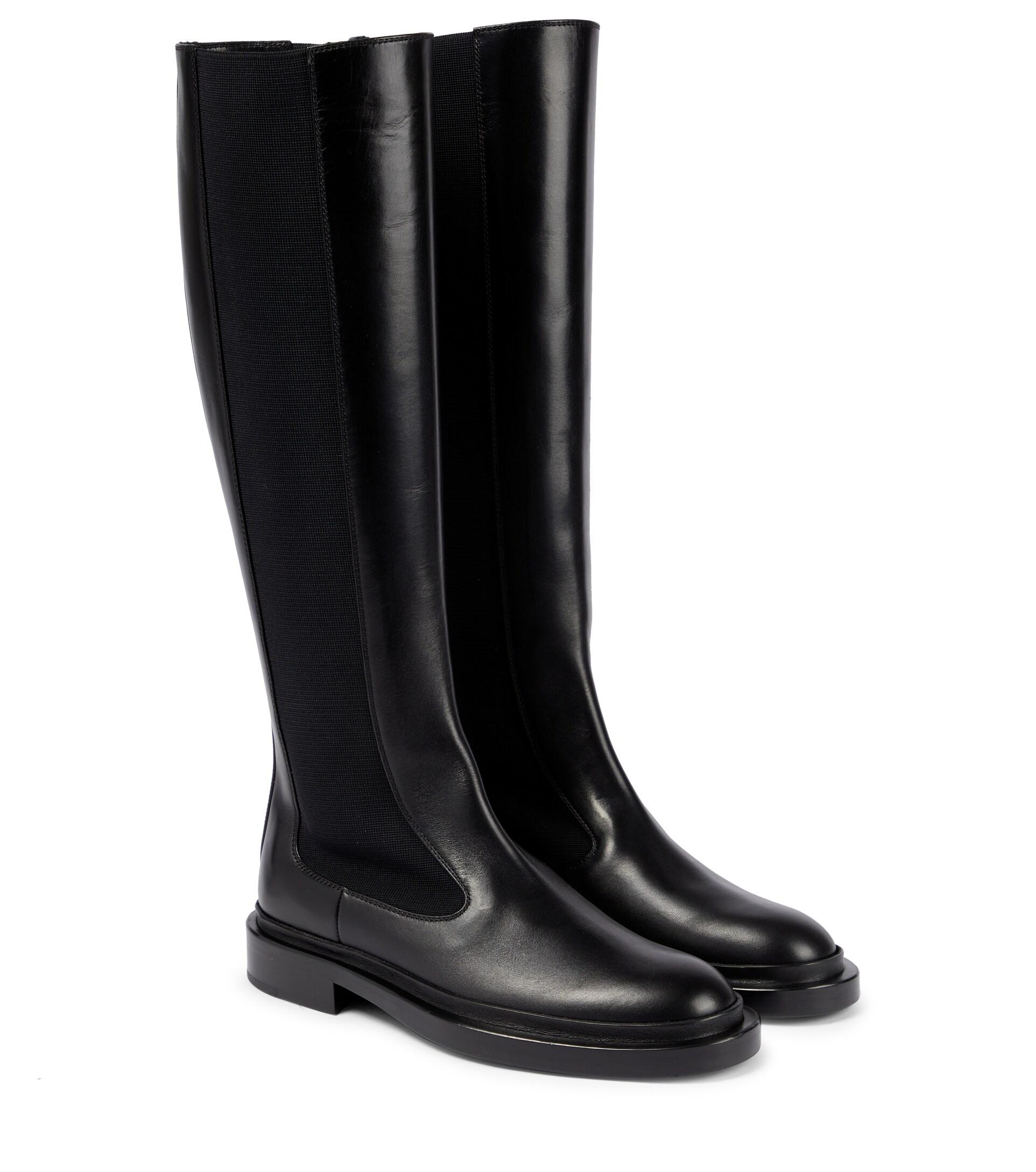 Jil Sander Leather Knee-high Boots in Black | Lyst
